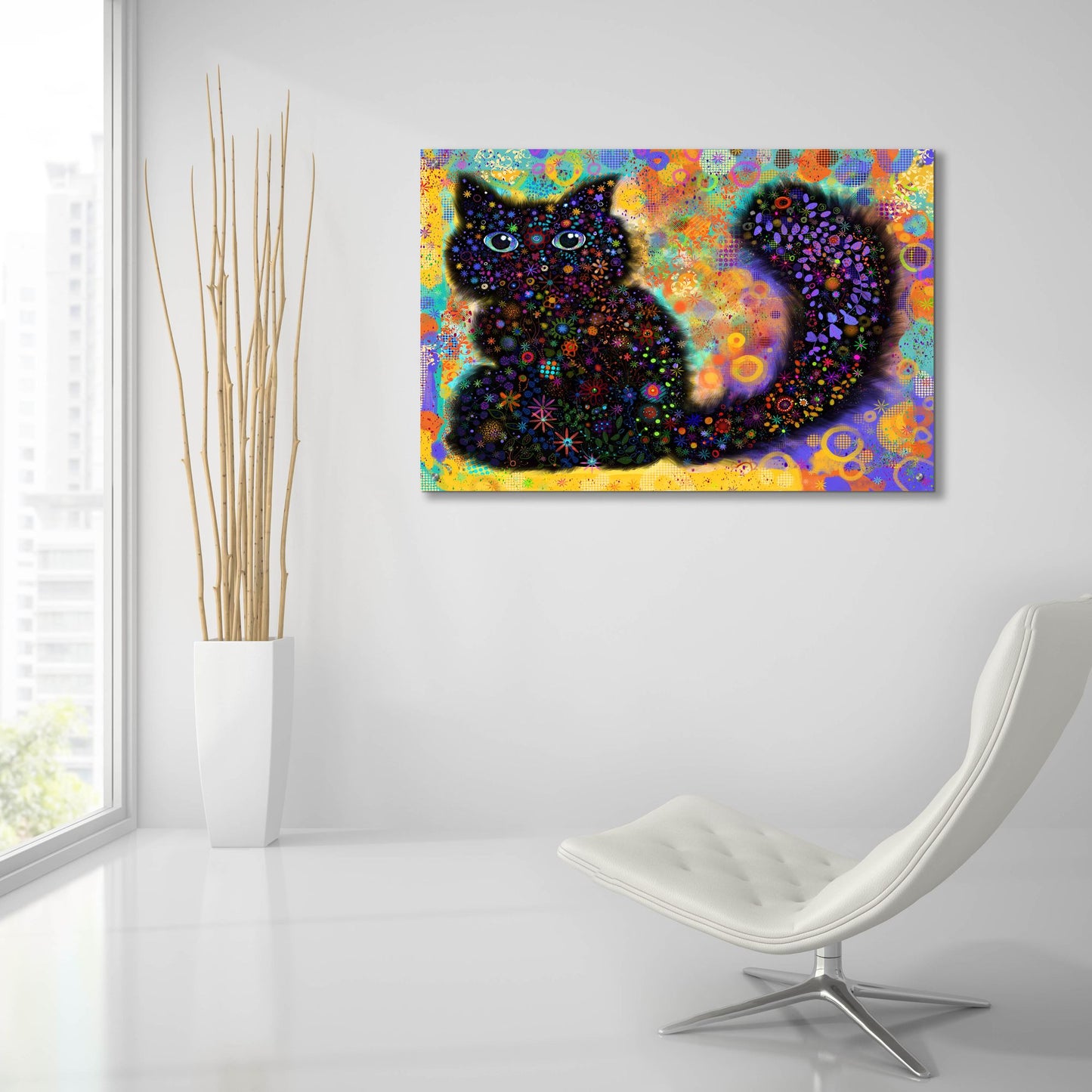 Epic Art 'Black Cat2v2 by Noemi Ibarz, Acrylic Glass Wall Art,36x24