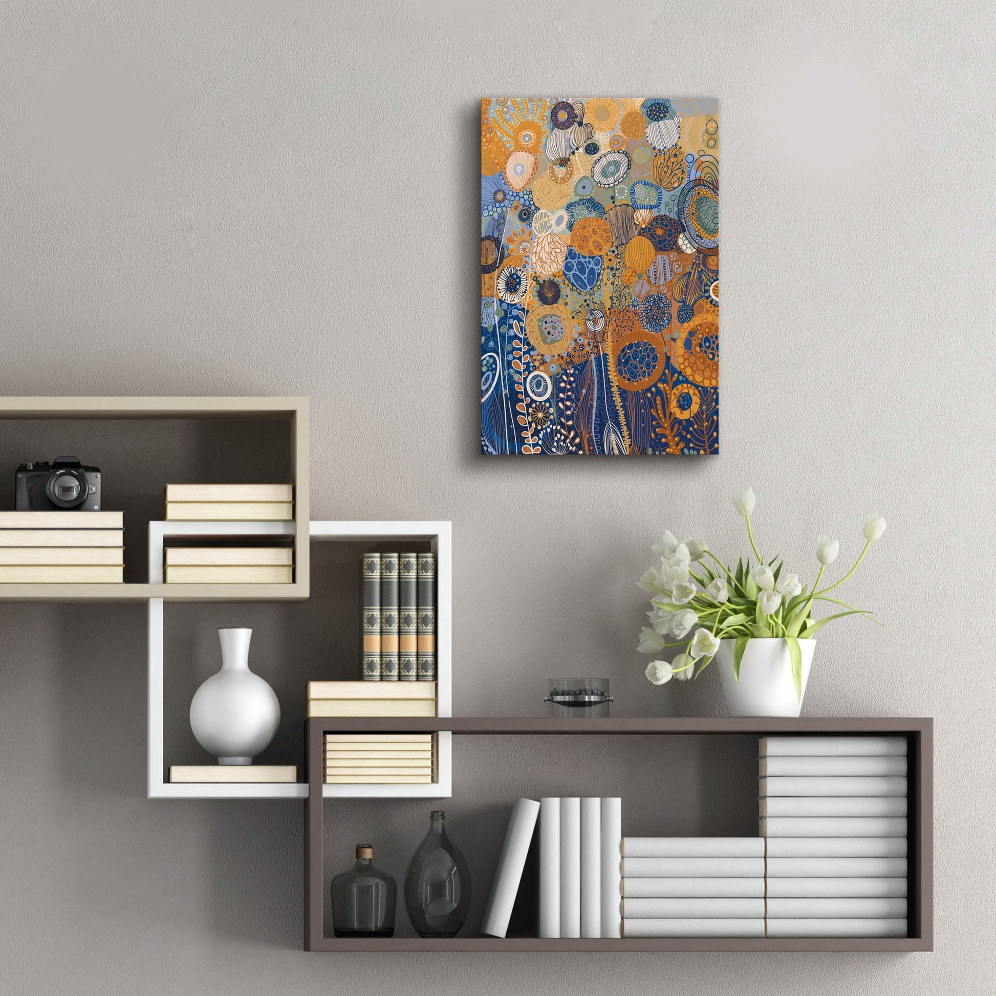 Epic Art 'Blue Flower2 by Noemi Ibarz, Acrylic Glass Wall Art,16x24