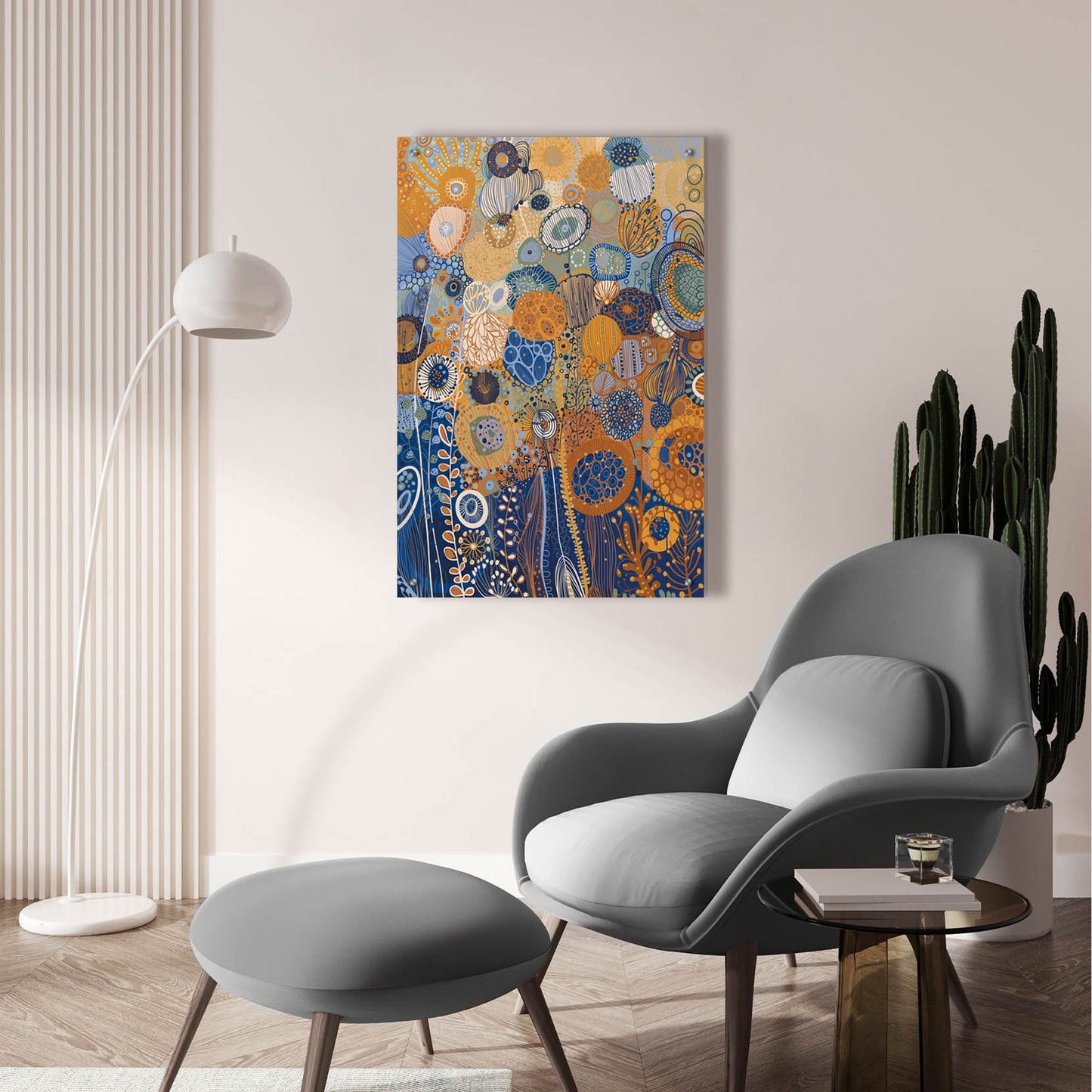 Epic Art 'Blue Flower2 by Noemi Ibarz, Acrylic Glass Wall Art,24x36