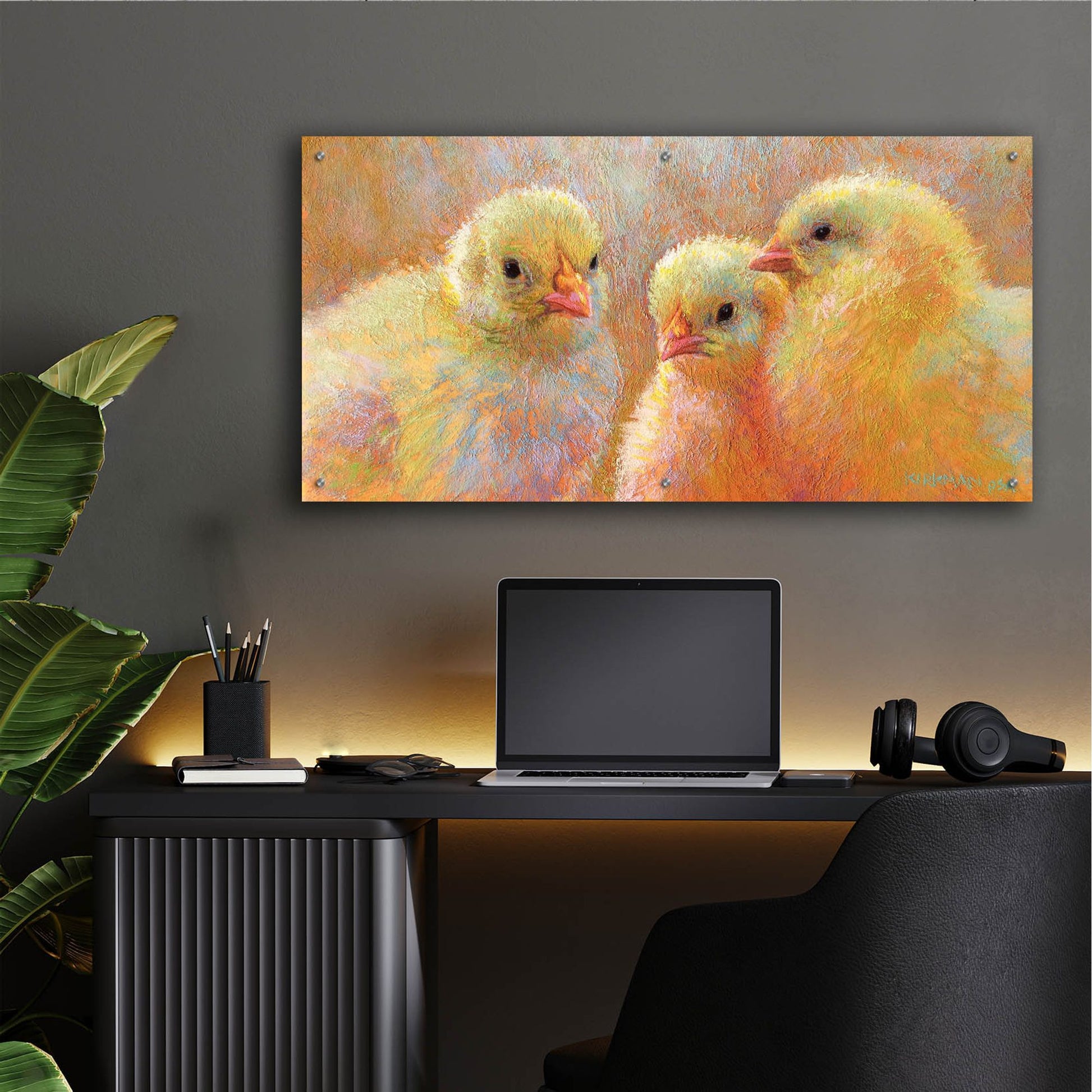 Epic Art 'Chick Clique 2 by Rita Kirkman, Acrylic Glass Wall Art,48x24