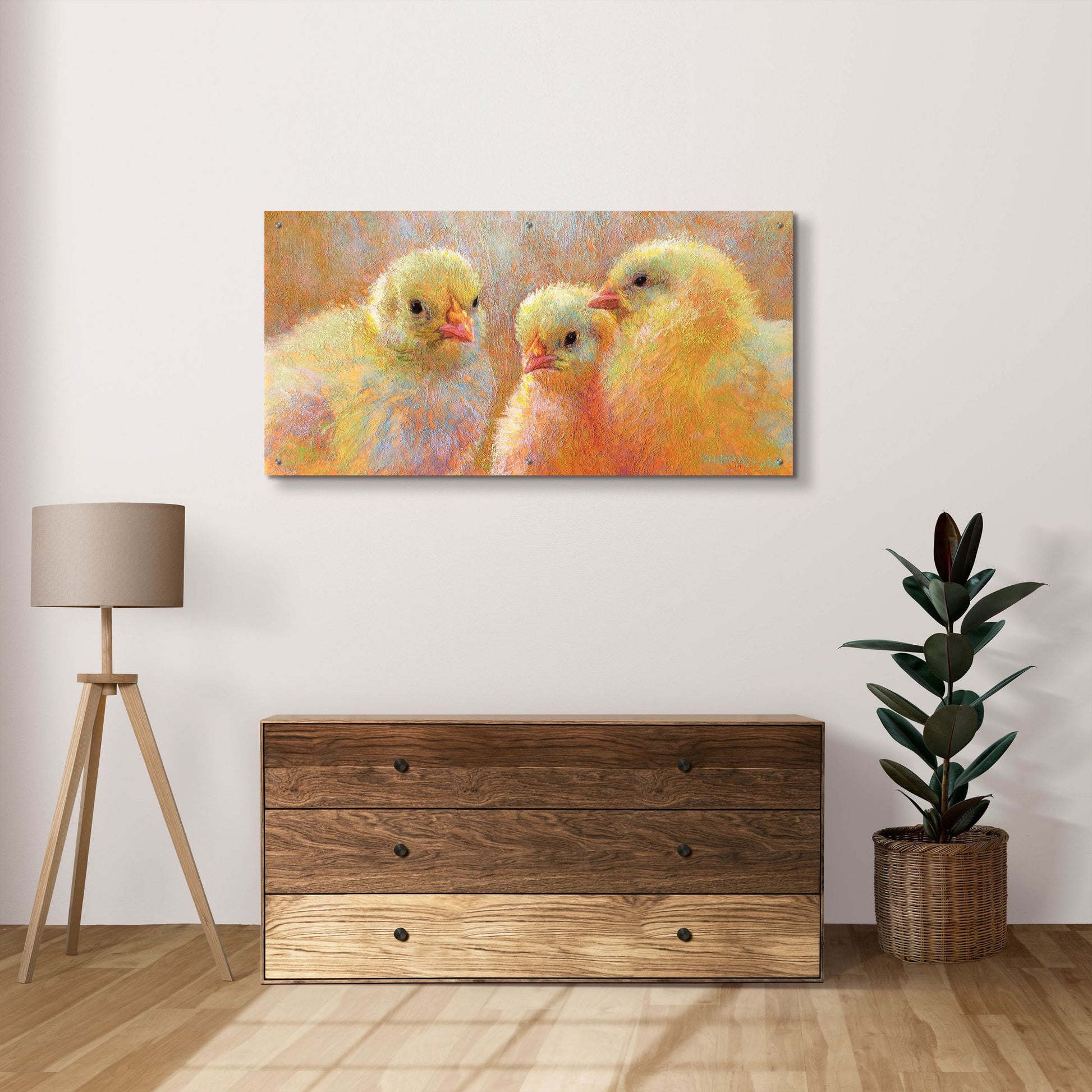 Epic Art 'Chick Clique 2 by Rita Kirkman, Acrylic Glass Wall Art,48x24