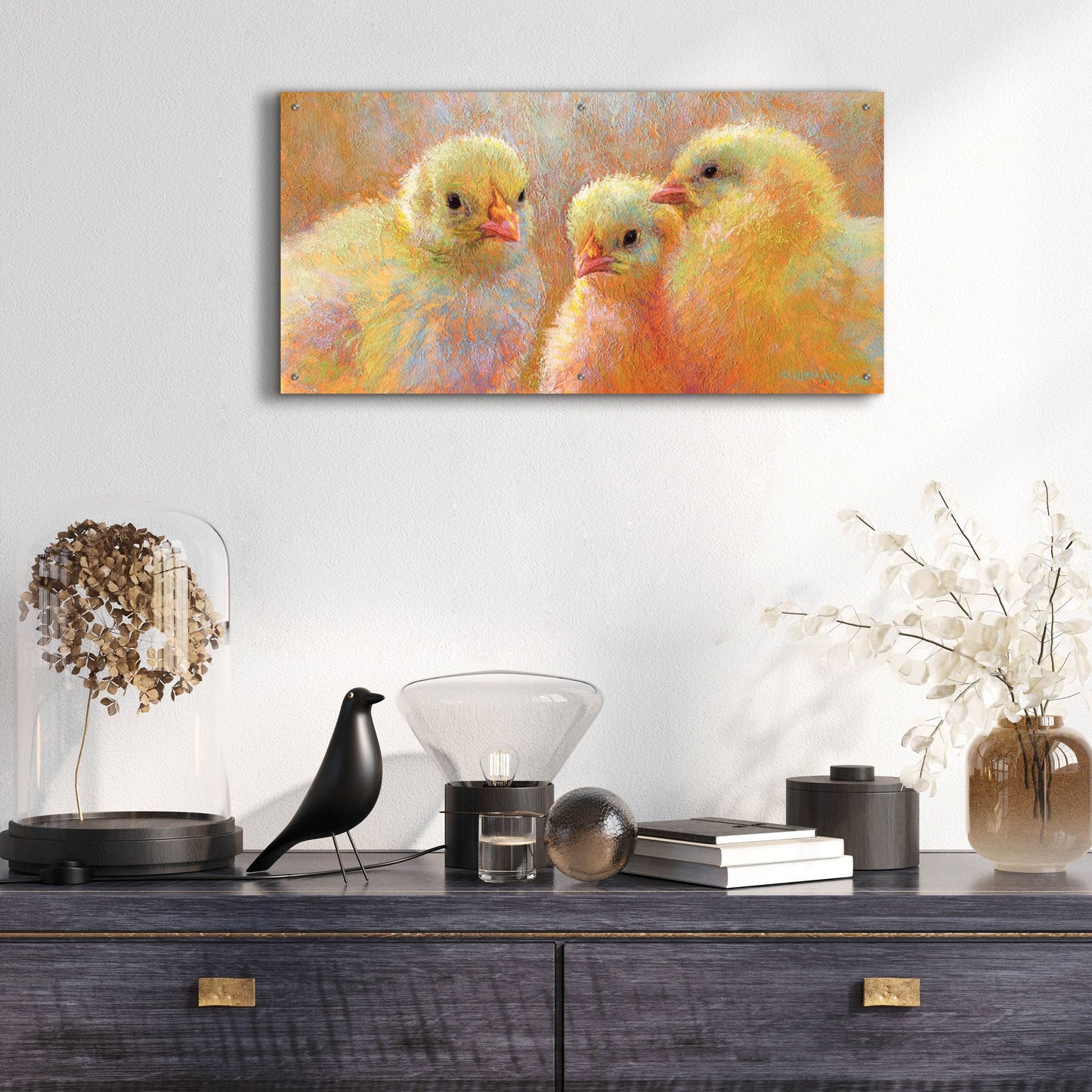 Epic Art 'Chick Clique 2 by Rita Kirkman, Acrylic Glass Wall Art,48x24