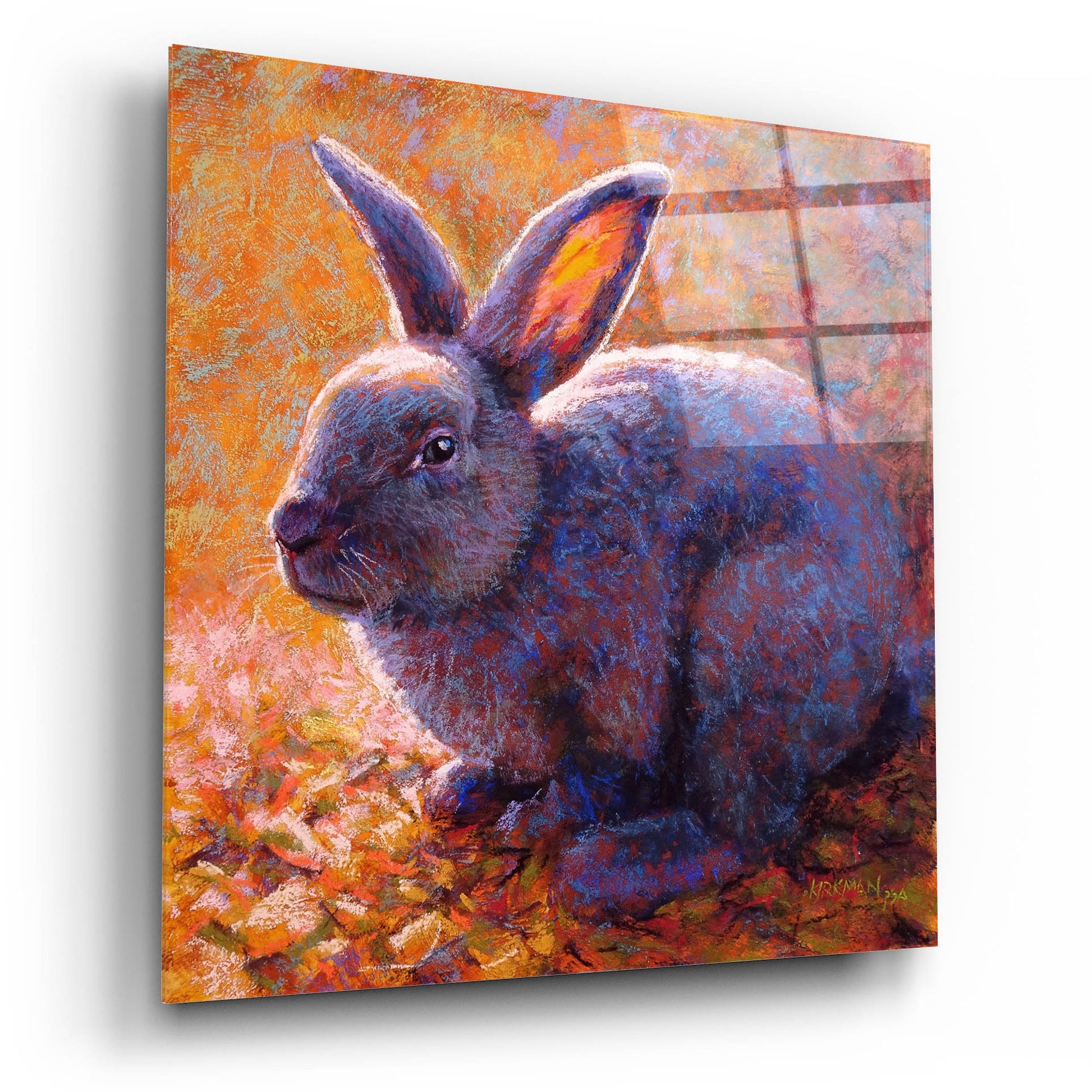 Epic Art 'Plum Bunny2 by Rita Kirkman, Acrylic Glass Wall Art,12x12