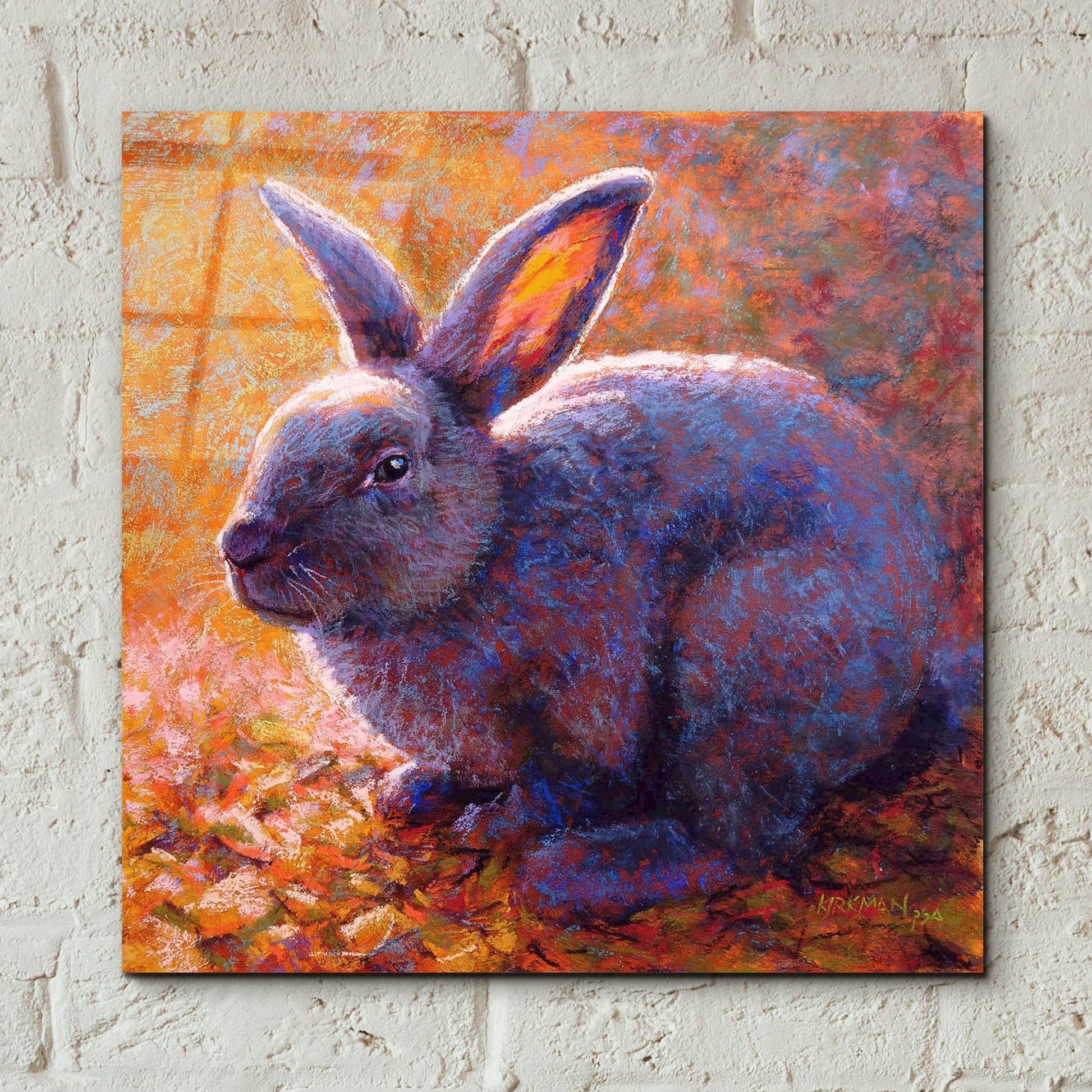 Epic Art 'Plum Bunny2 by Rita Kirkman, Acrylic Glass Wall Art,12x12