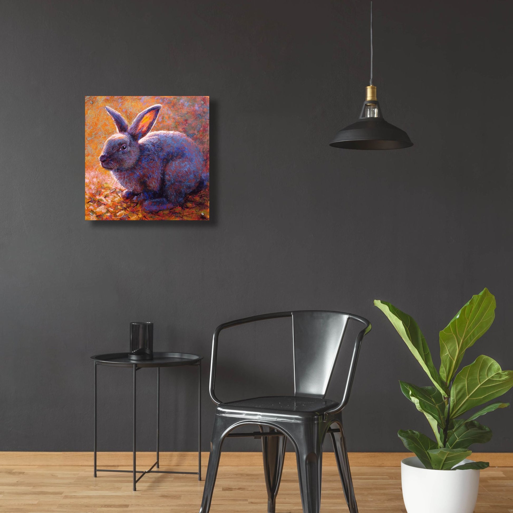 Epic Art 'Plum Bunny2 by Rita Kirkman, Acrylic Glass Wall Art,24x24