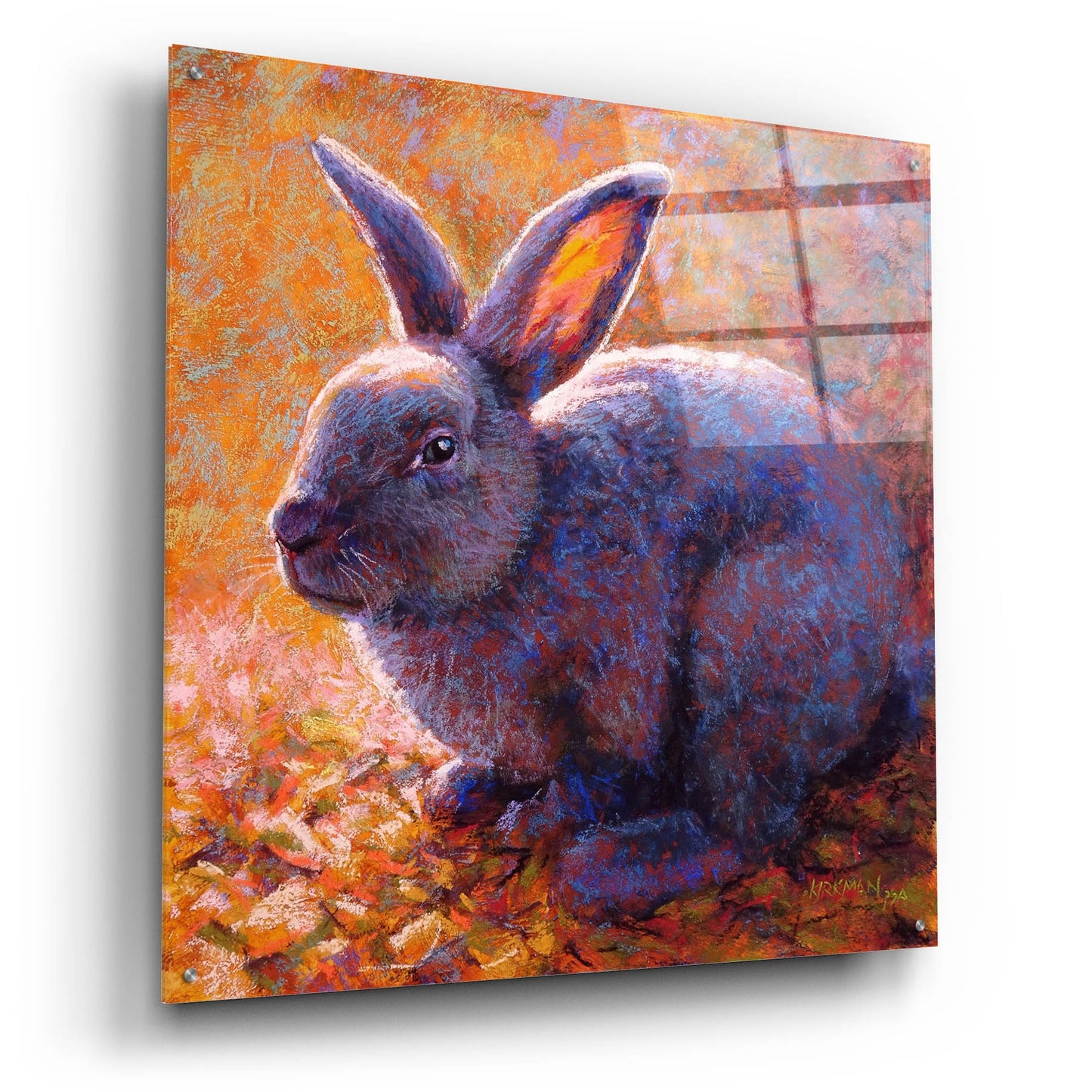 Epic Art 'Plum Bunny2 by Rita Kirkman, Acrylic Glass Wall Art,36x36