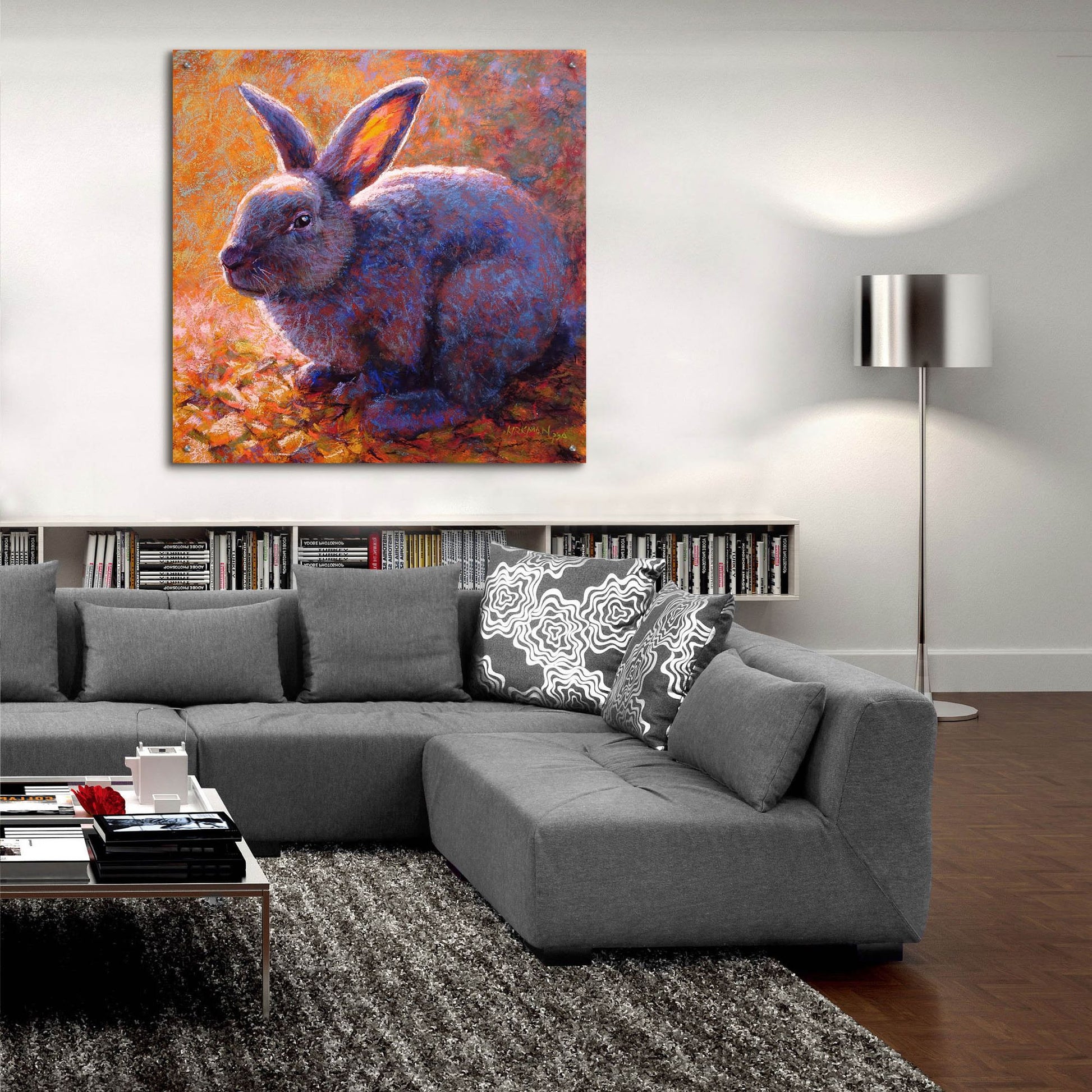 Epic Art 'Plum Bunny2 by Rita Kirkman, Acrylic Glass Wall Art,36x36