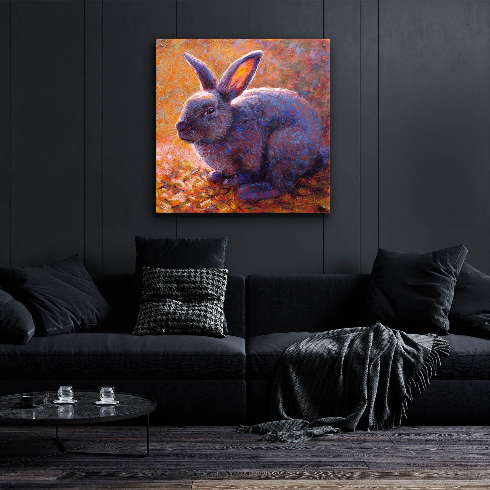 Epic Art 'Plum Bunny2 by Rita Kirkman, Acrylic Glass Wall Art,36x36