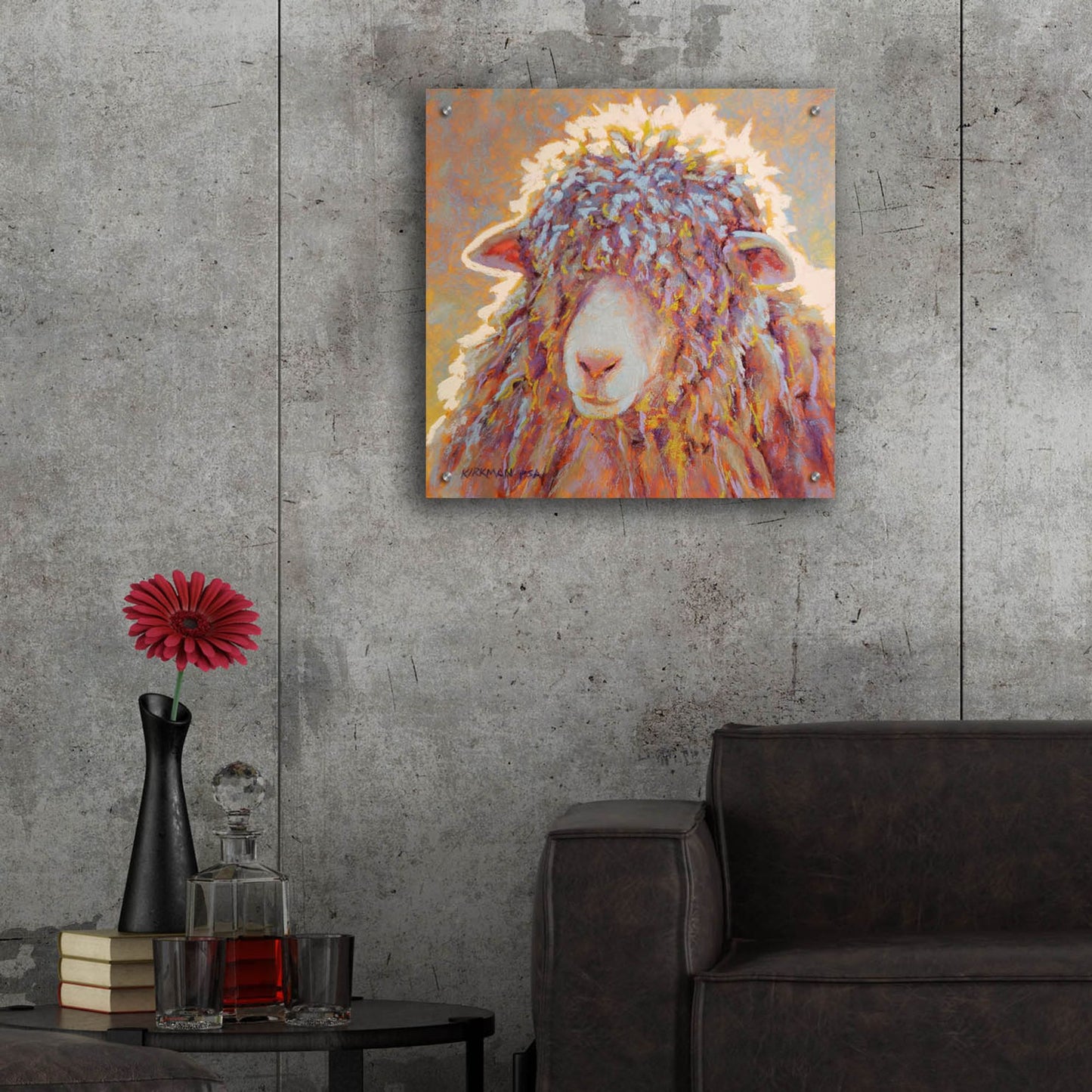 Epic Art 'Shaggy Sheep 2 by Rita Kirkman, Acrylic Glass Wall Art,24x24