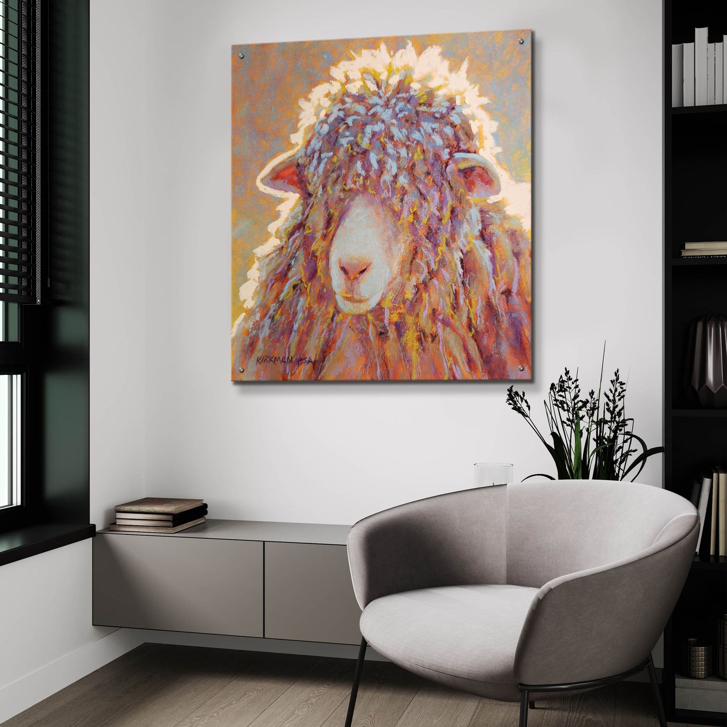 Epic Art 'Shaggy Sheep 2 by Rita Kirkman, Acrylic Glass Wall Art,36x36