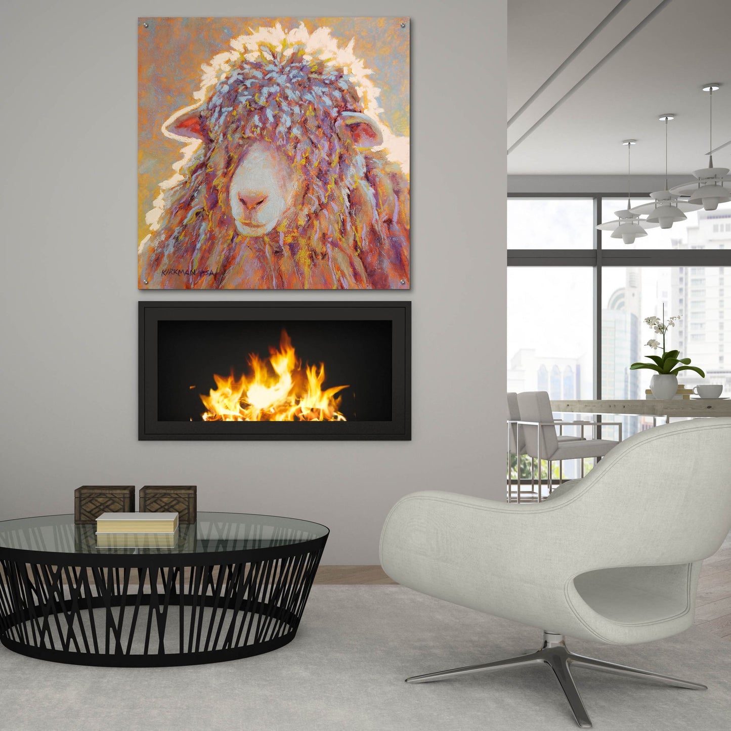 Epic Art 'Shaggy Sheep 2 by Rita Kirkman, Acrylic Glass Wall Art,36x36