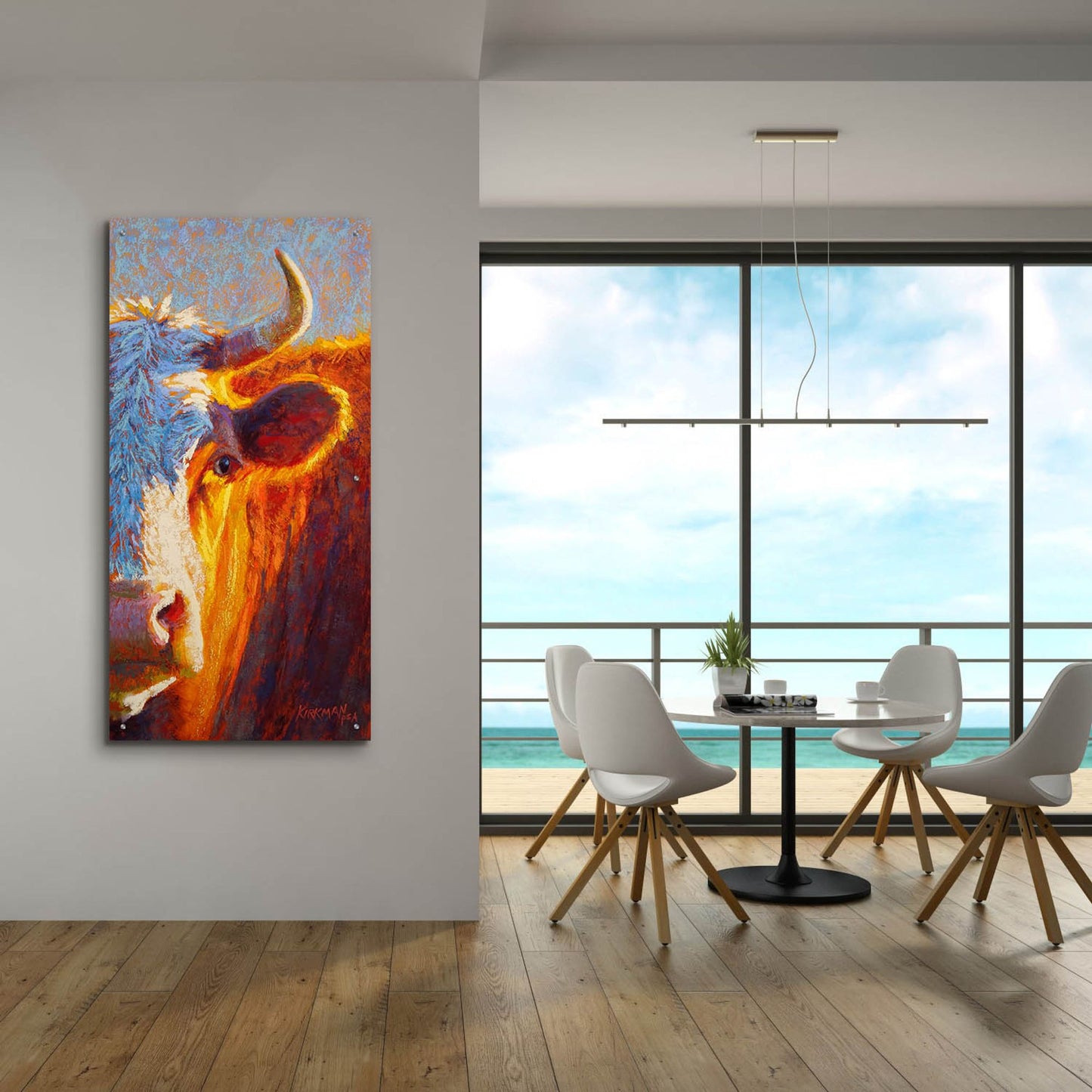 Epic Art 'Half-Faced Hereford 2 by Rita Kirkman, Acrylic Glass Wall Art,24x48