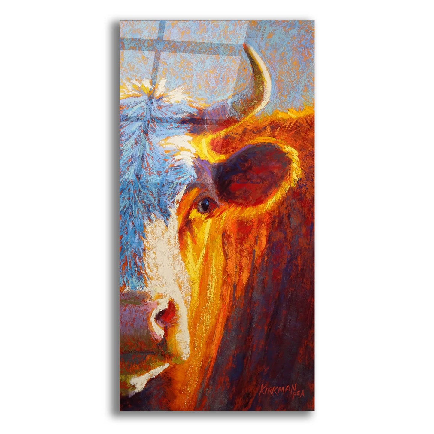 Epic Art 'Half-Faced Hereford 2 by Rita Kirkman, Acrylic Glass Wall Art