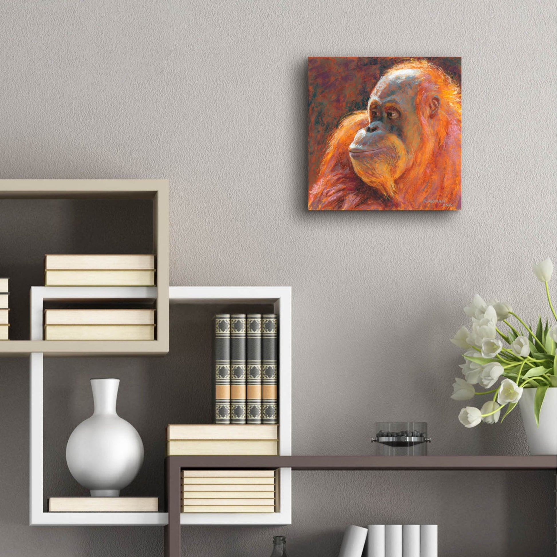 Epic Art 'O Is For Orangutan 2 by Rita Kirkman, Acrylic Glass Wall Art,12x12