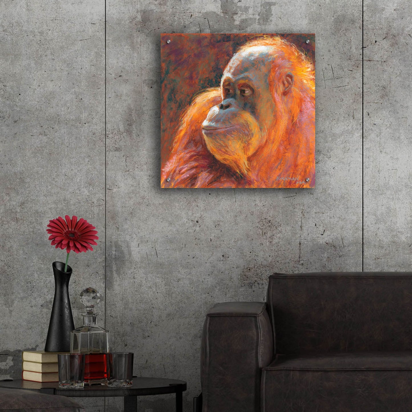 Epic Art 'O Is For Orangutan 2 by Rita Kirkman, Acrylic Glass Wall Art,24x24