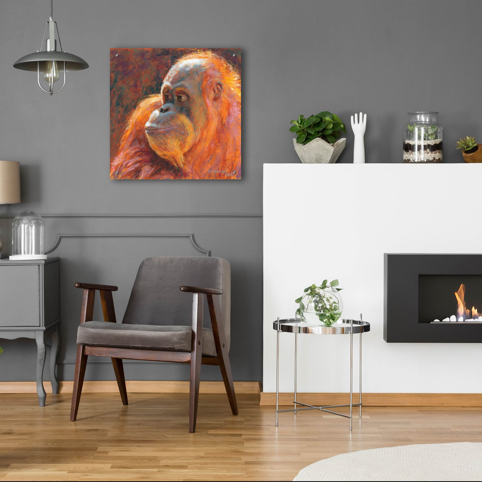 Epic Art 'O Is For Orangutan 2 by Rita Kirkman, Acrylic Glass Wall Art,24x24