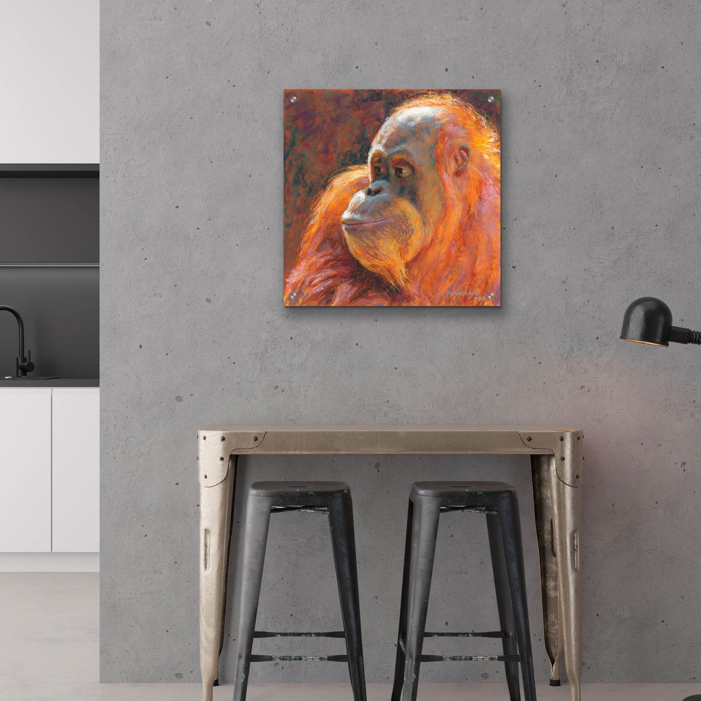 Epic Art 'O Is For Orangutan 2 by Rita Kirkman, Acrylic Glass Wall Art,24x24