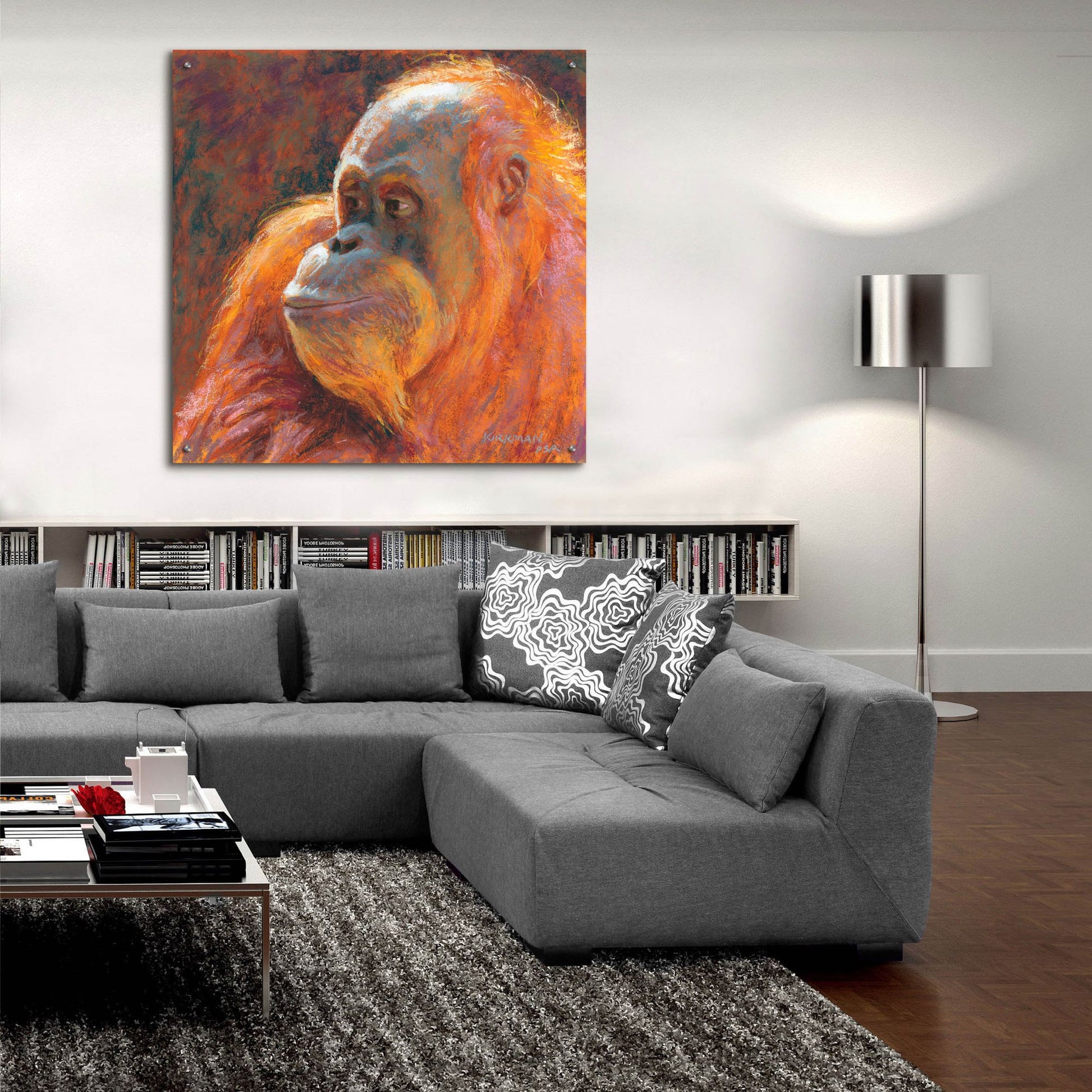 Epic Art 'O Is For Orangutan 2 by Rita Kirkman, Acrylic Glass Wall Art,36x36