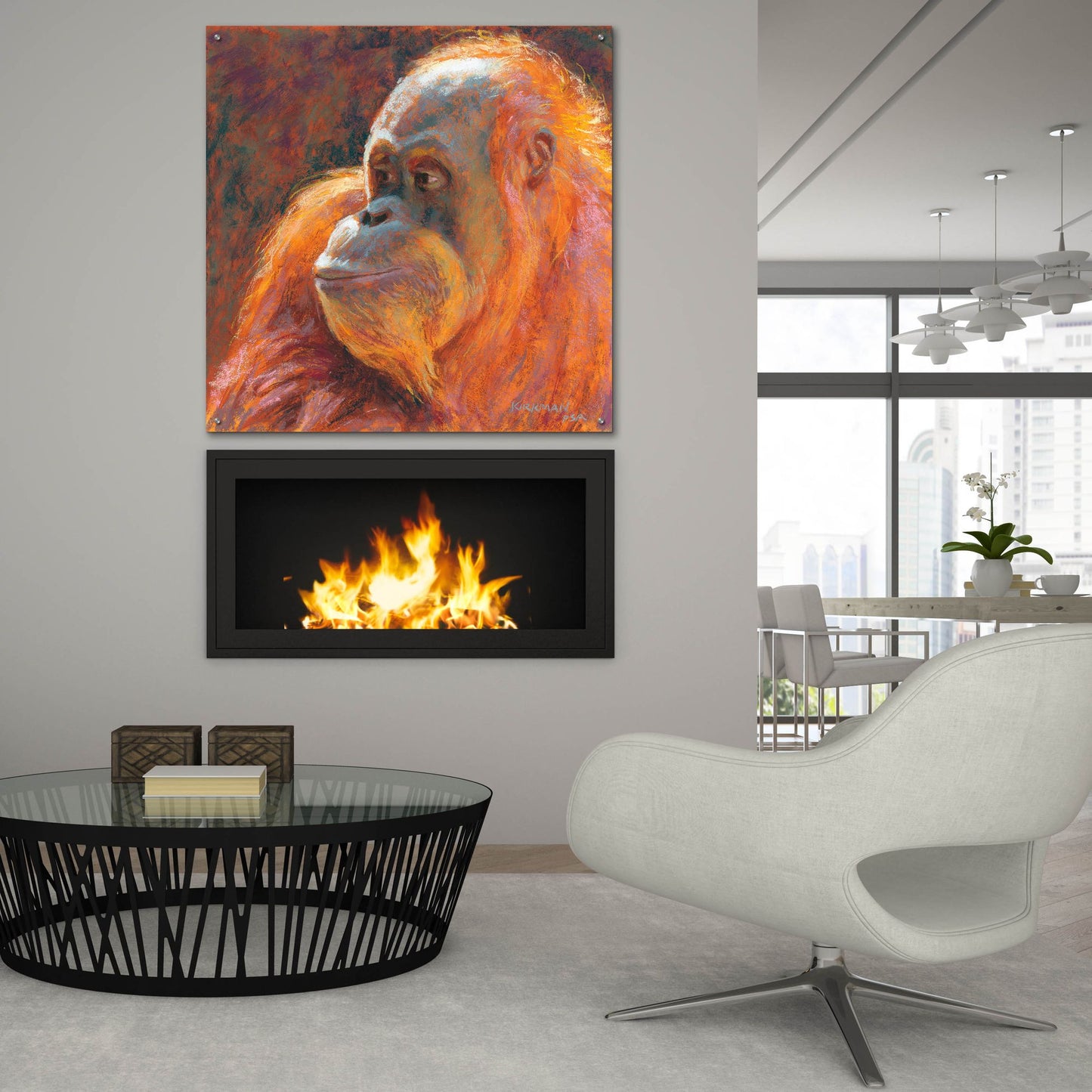 Epic Art 'O Is For Orangutan 2 by Rita Kirkman, Acrylic Glass Wall Art,36x36