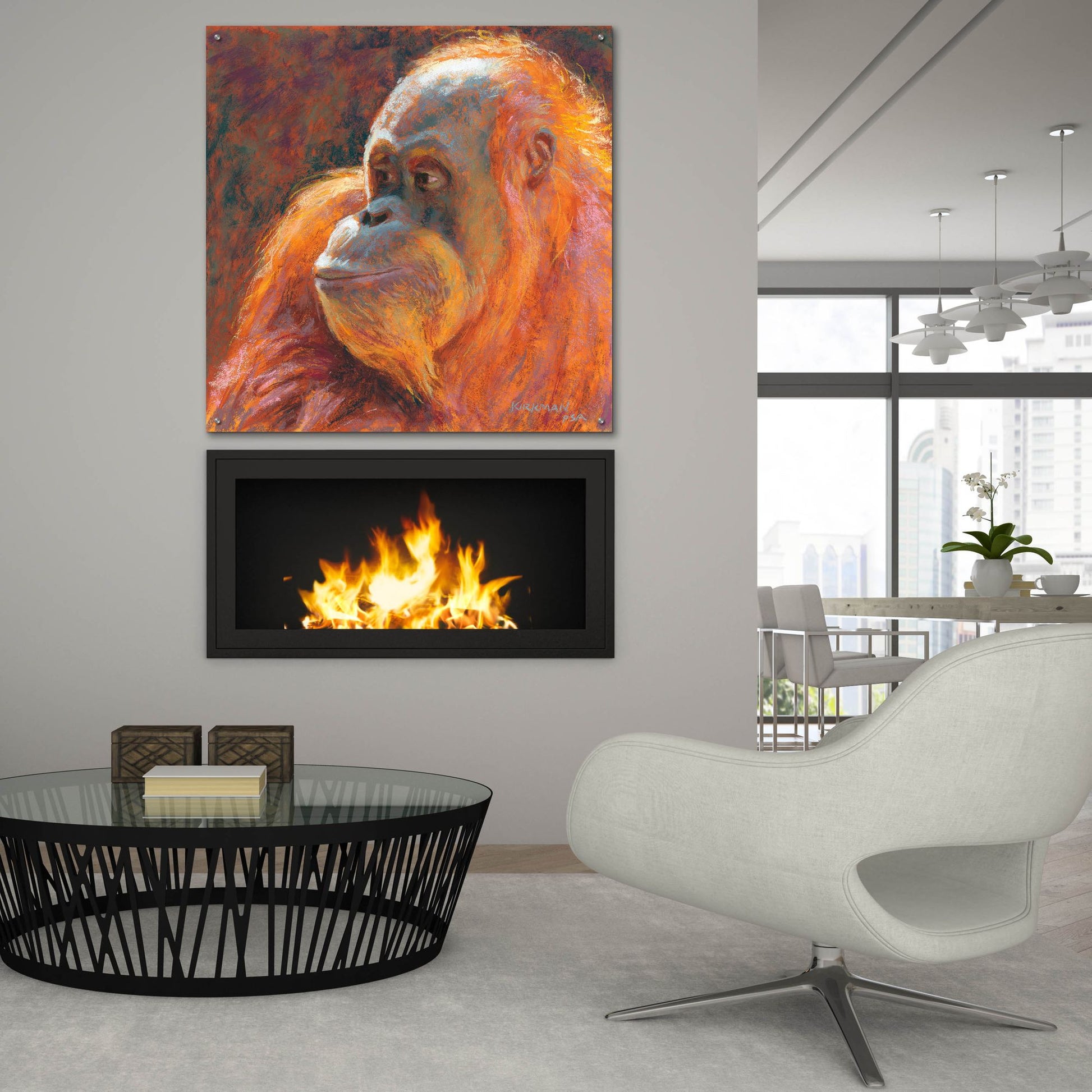 Epic Art 'O Is For Orangutan 2 by Rita Kirkman, Acrylic Glass Wall Art,36x36