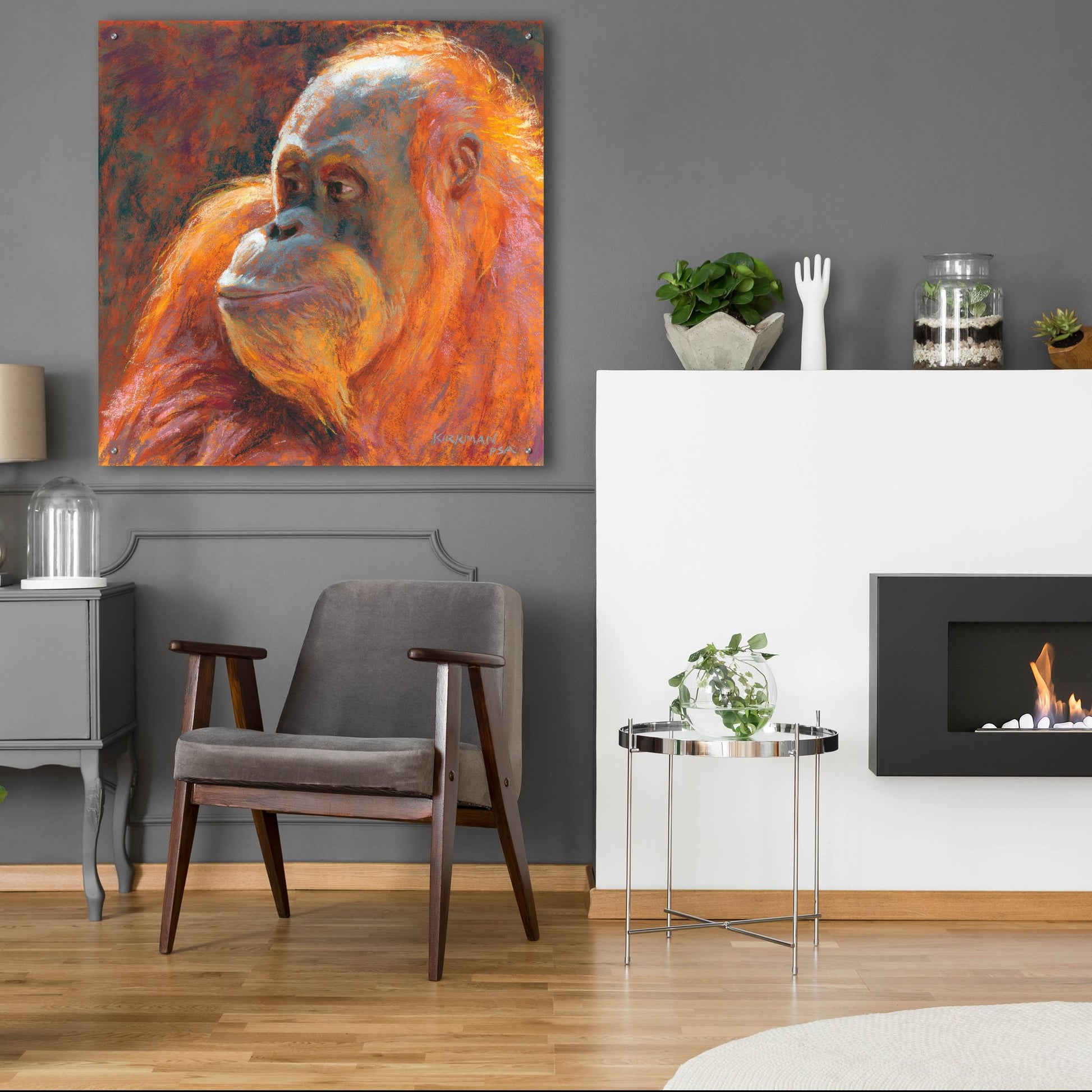 Epic Art 'O Is For Orangutan 2 by Rita Kirkman, Acrylic Glass Wall Art,36x36