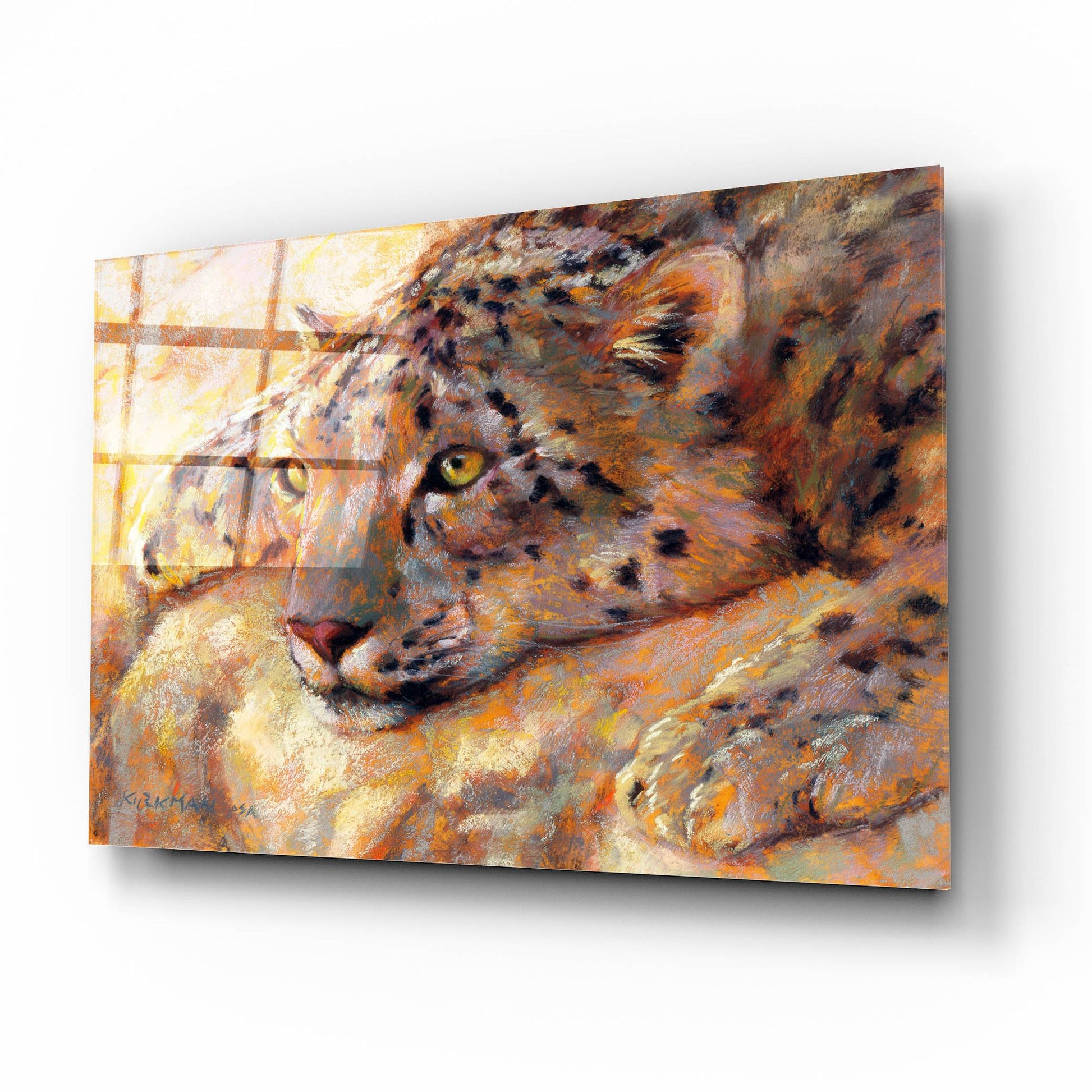 Epic Art 'Snow Leopard 2 by Rita Kirkman, Acrylic Glass Wall Art,16x12