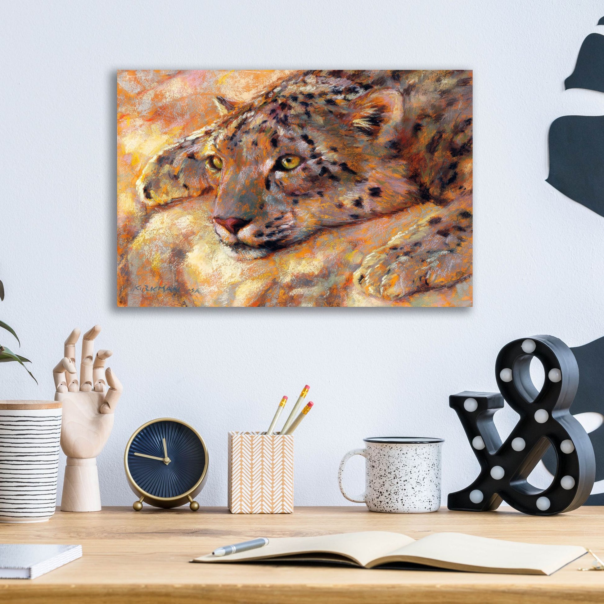 Epic Art 'Snow Leopard 2 by Rita Kirkman, Acrylic Glass Wall Art,16x12