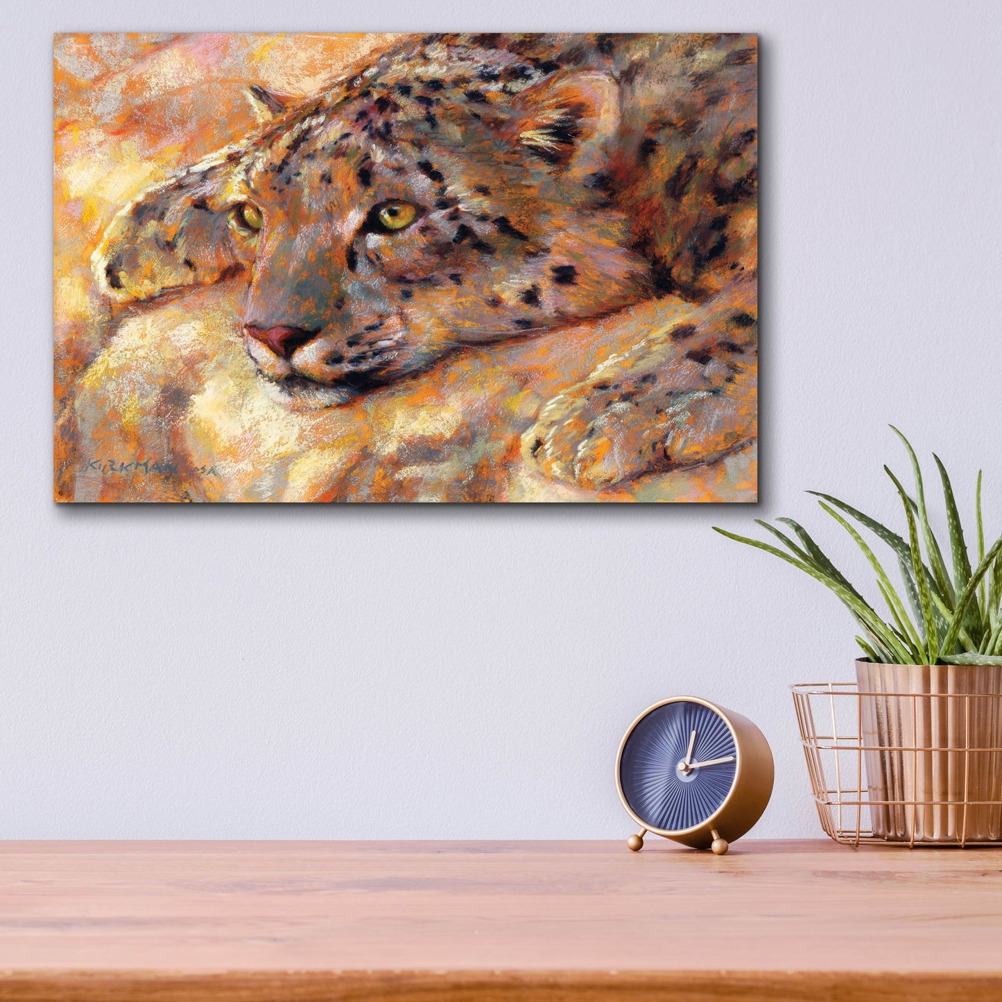 Epic Art 'Snow Leopard 2 by Rita Kirkman, Acrylic Glass Wall Art,16x12