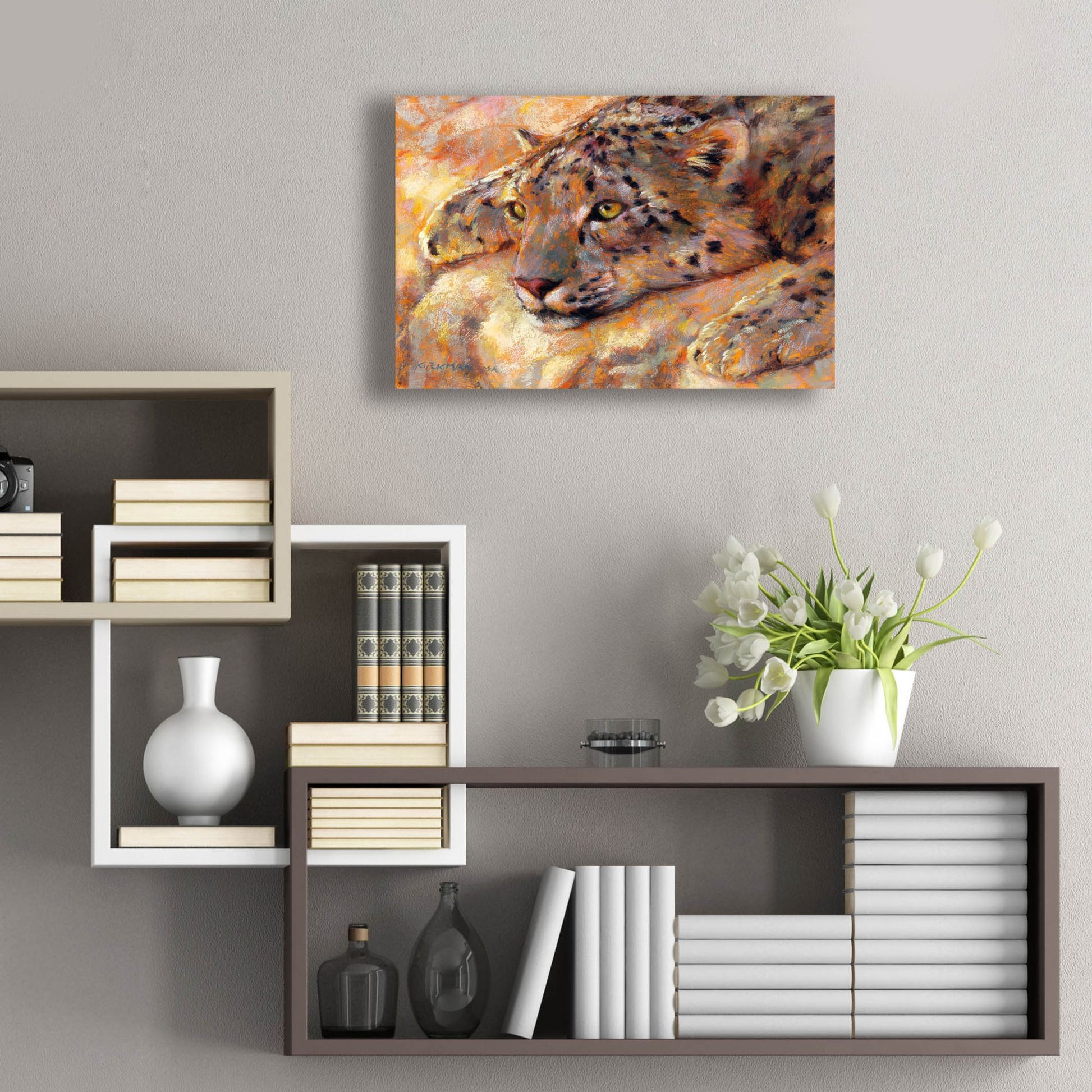 Epic Art 'Snow Leopard 2 by Rita Kirkman, Acrylic Glass Wall Art,24x16