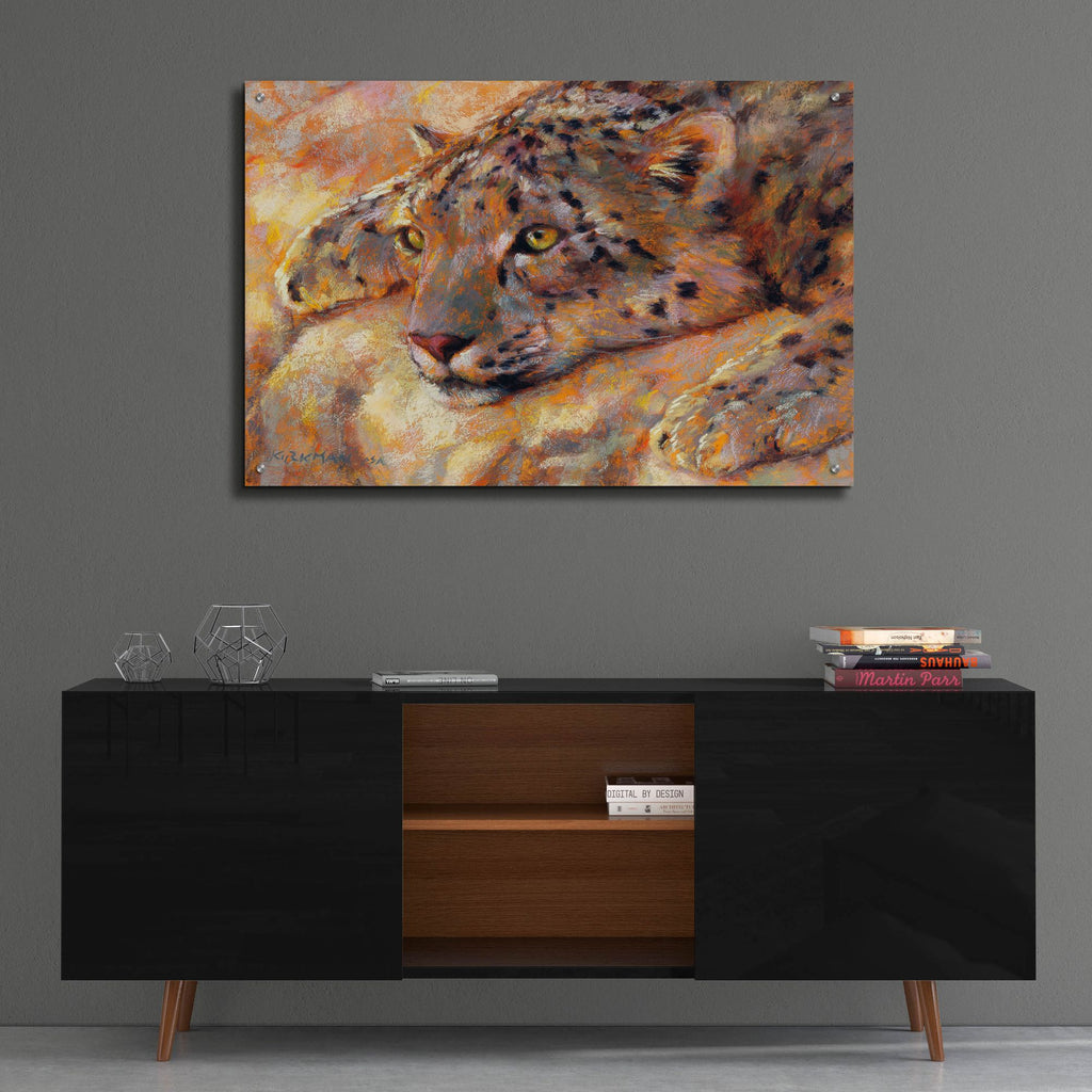 Epic Art 'Snow Leopard 2 by Rita Kirkman, Acrylic Glass Wall Art,36x24