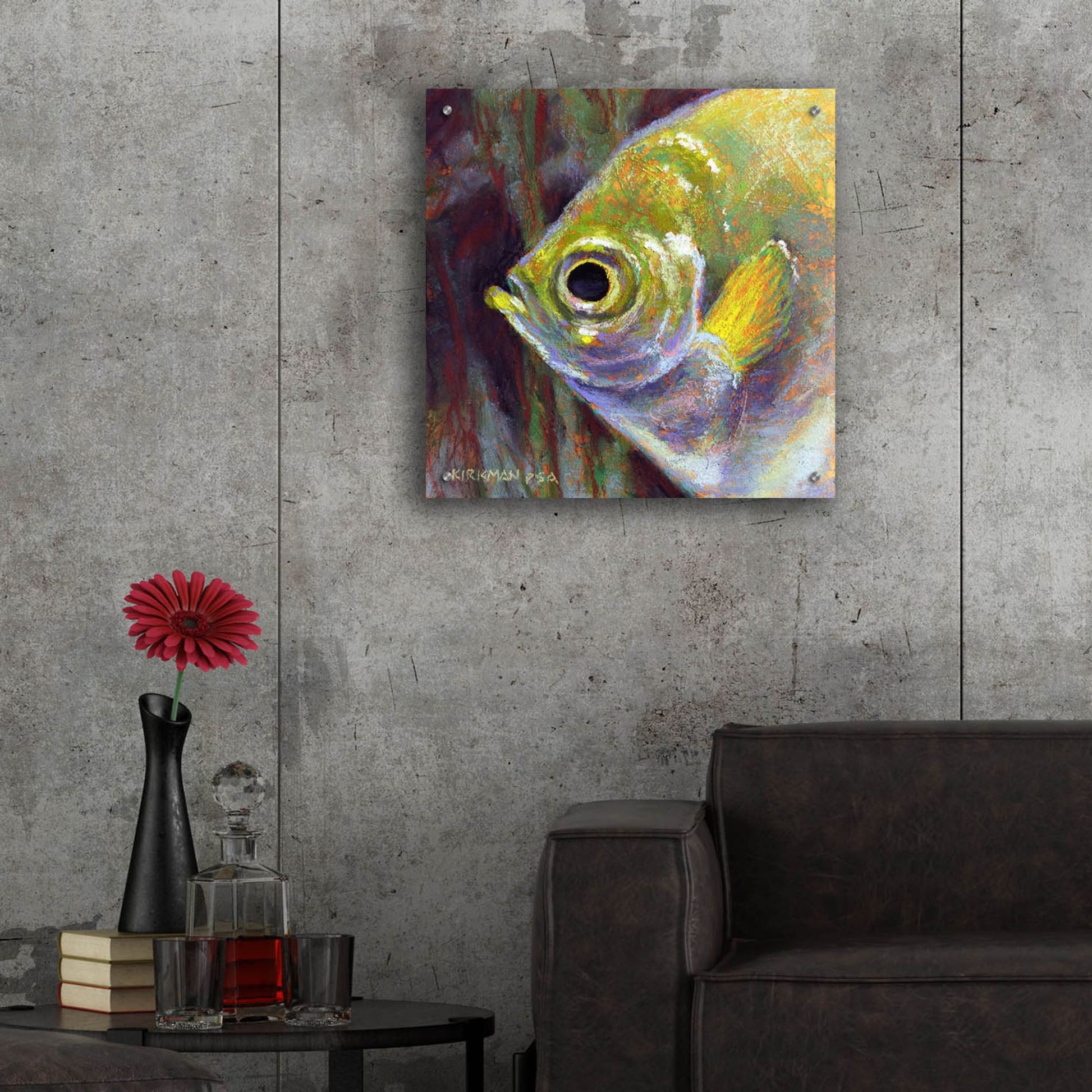 Epic Art 'Profile Of An Angelfish2 by Rita Kirkman, Acrylic Glass Wall Art,24x24