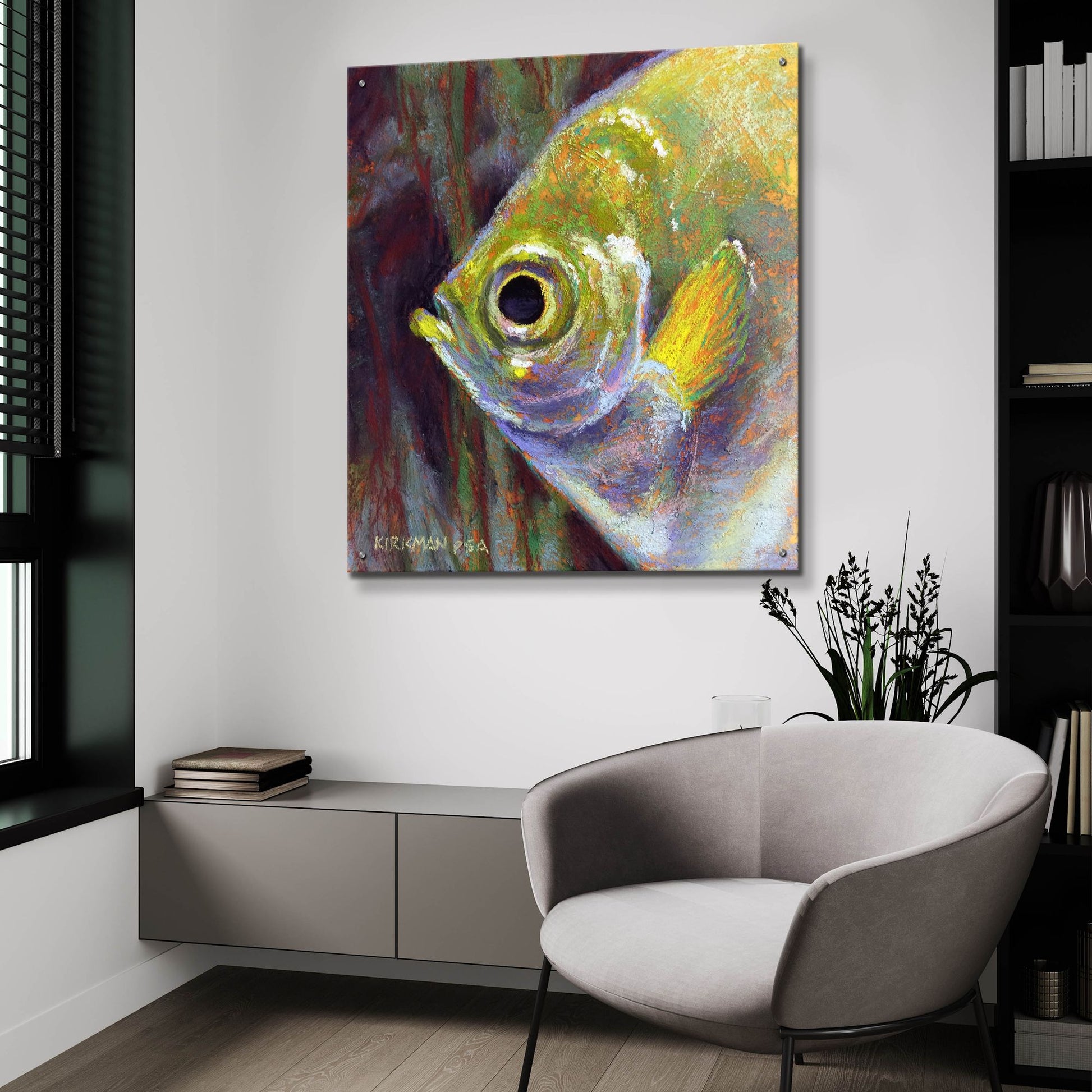 Epic Art 'Profile Of An Angelfish2 by Rita Kirkman, Acrylic Glass Wall Art,36x36