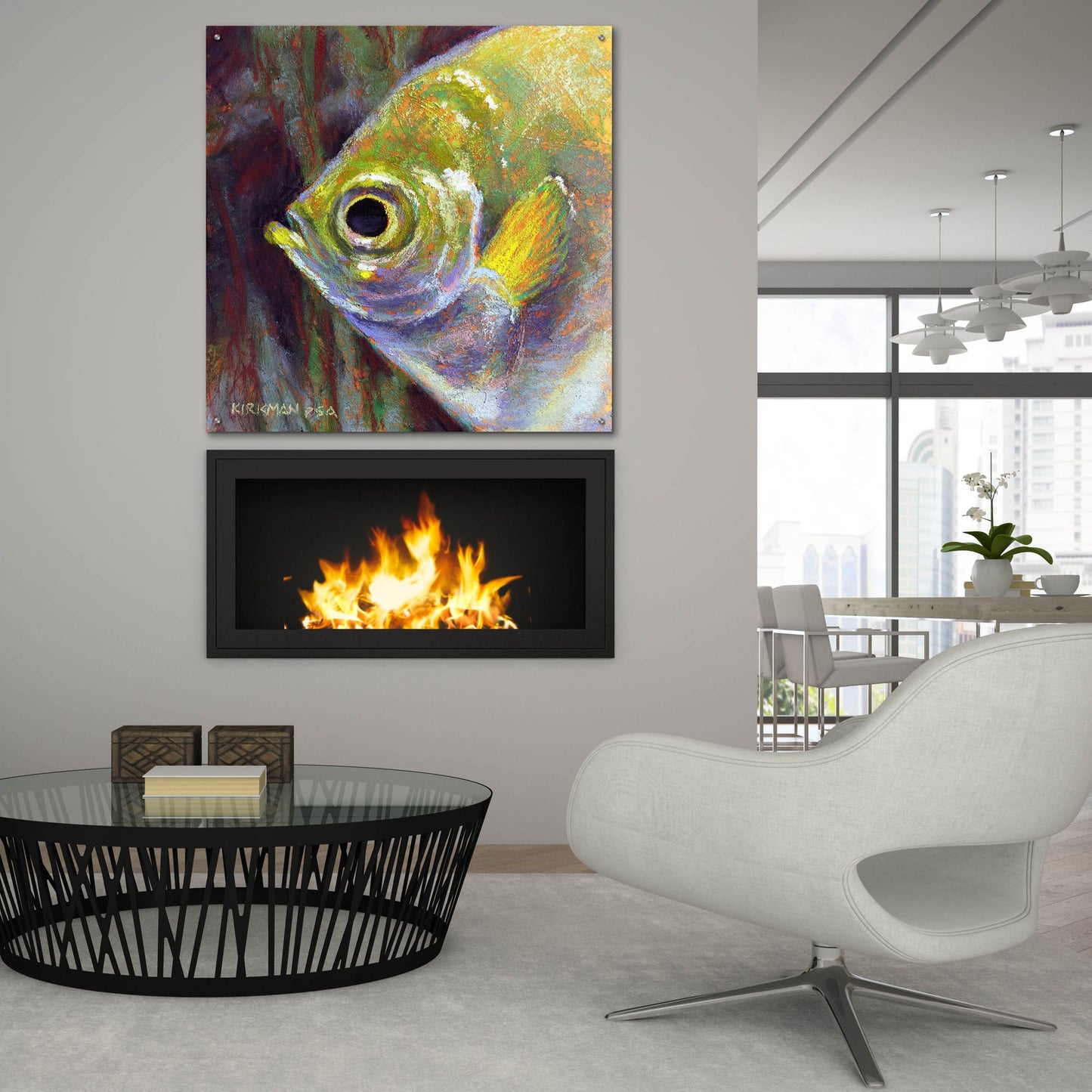 Epic Art 'Profile Of An Angelfish2 by Rita Kirkman, Acrylic Glass Wall Art,36x36