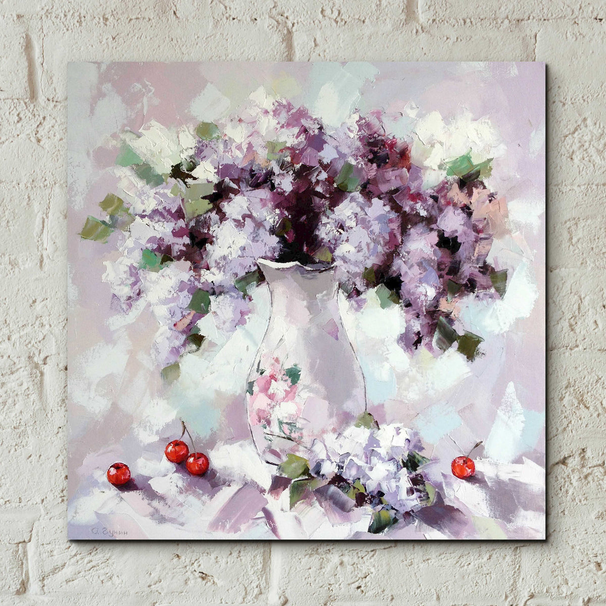 Epic Art 'Lilacs' by Alexander Gunin, Acrylic Glass Wall Art,12x12