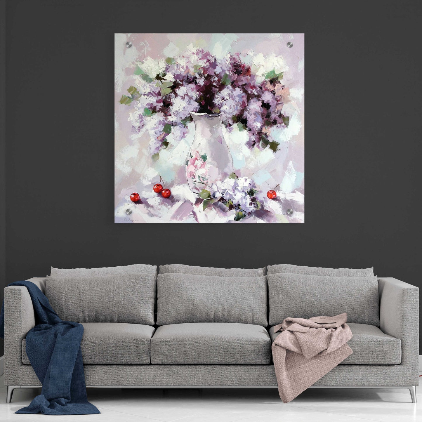 Epic Art 'Lilacs' by Alexander Gunin, Acrylic Glass Wall Art,36x36