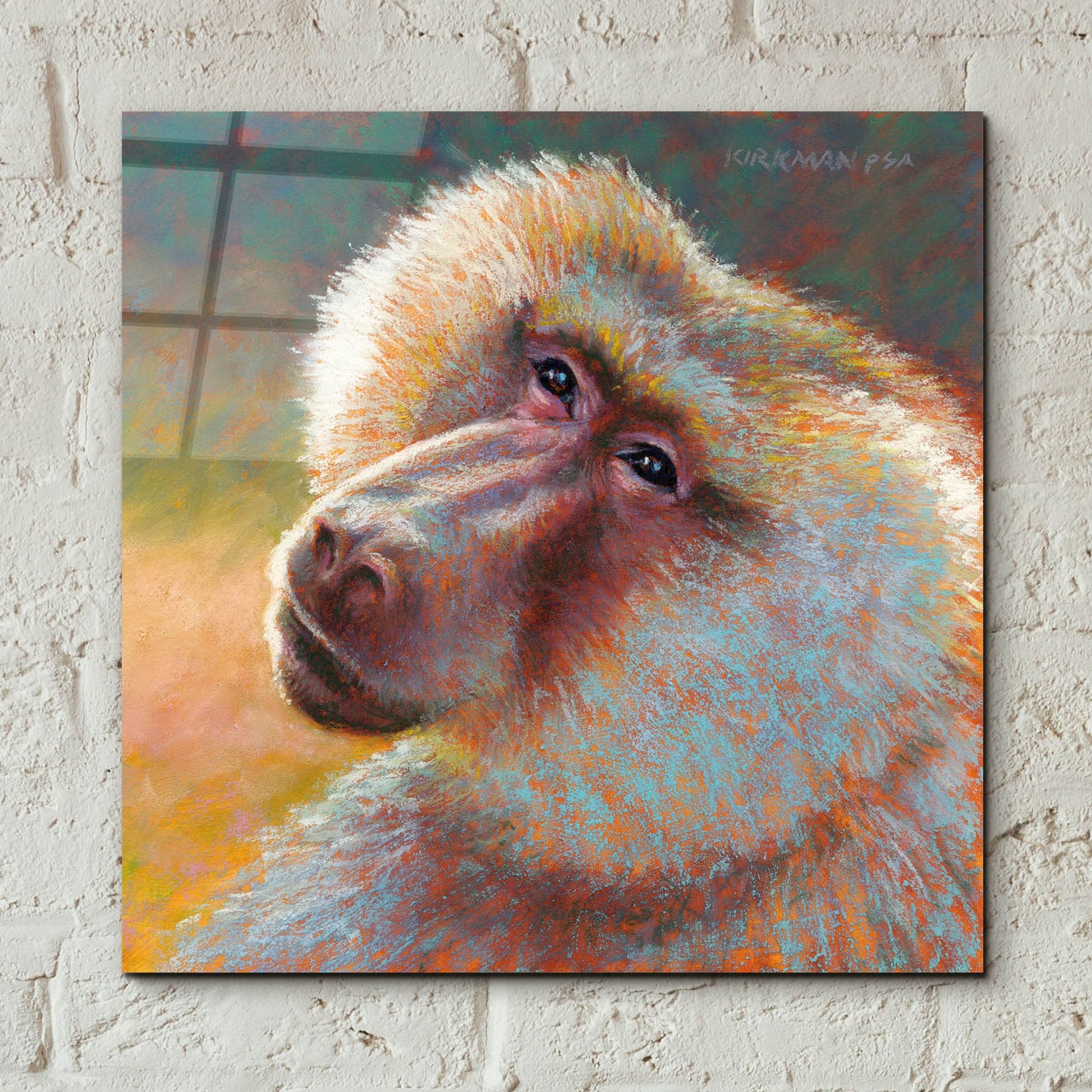 Epic Art 'B Is For Baboon 2 by Rita Kirkman, Acrylic Glass Wall Art,12x12