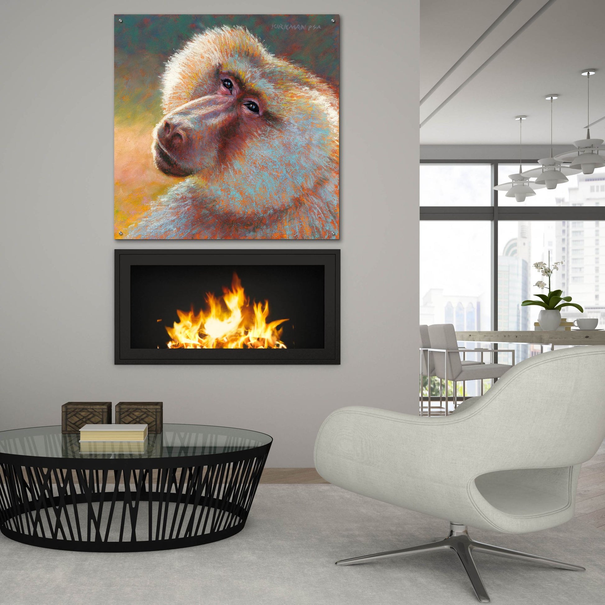 Epic Art 'B Is For Baboon 2 by Rita Kirkman, Acrylic Glass Wall Art,36x36