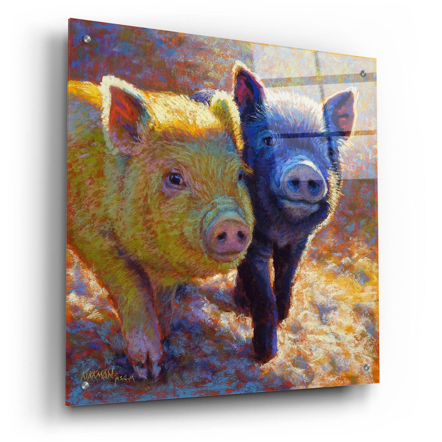 Epic Art 'Piggy Pals2 by Rita Kirkman, Acrylic Glass Wall Art,24x24