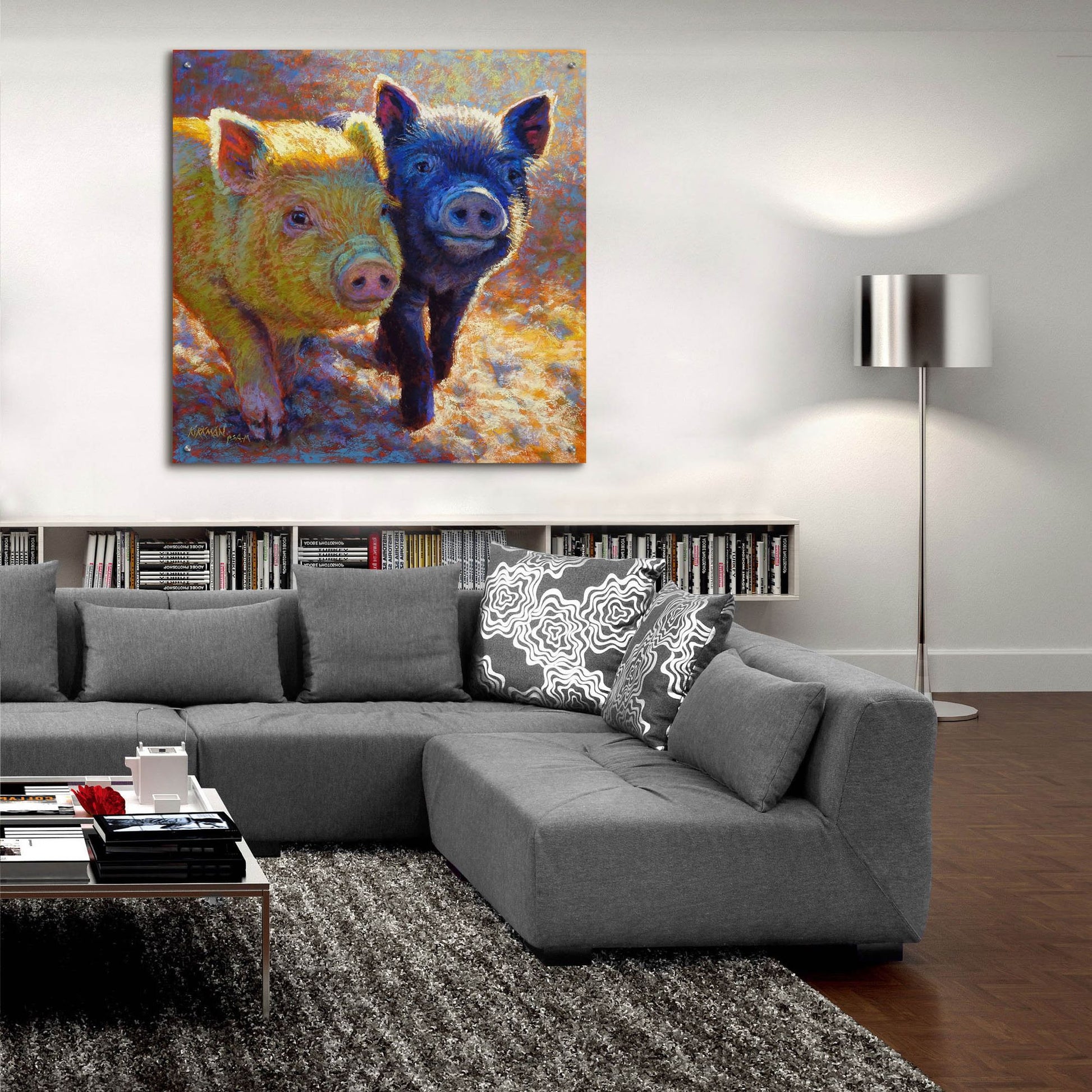 Epic Art 'Piggy Pals2 by Rita Kirkman, Acrylic Glass Wall Art,36x36