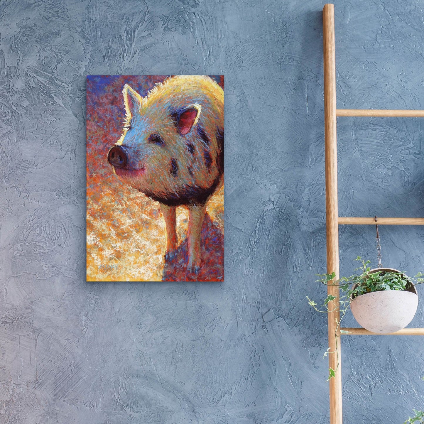 Epic Art 'Puffy Pig 2 by Rita Kirkman, Acrylic Glass Wall Art,16x24