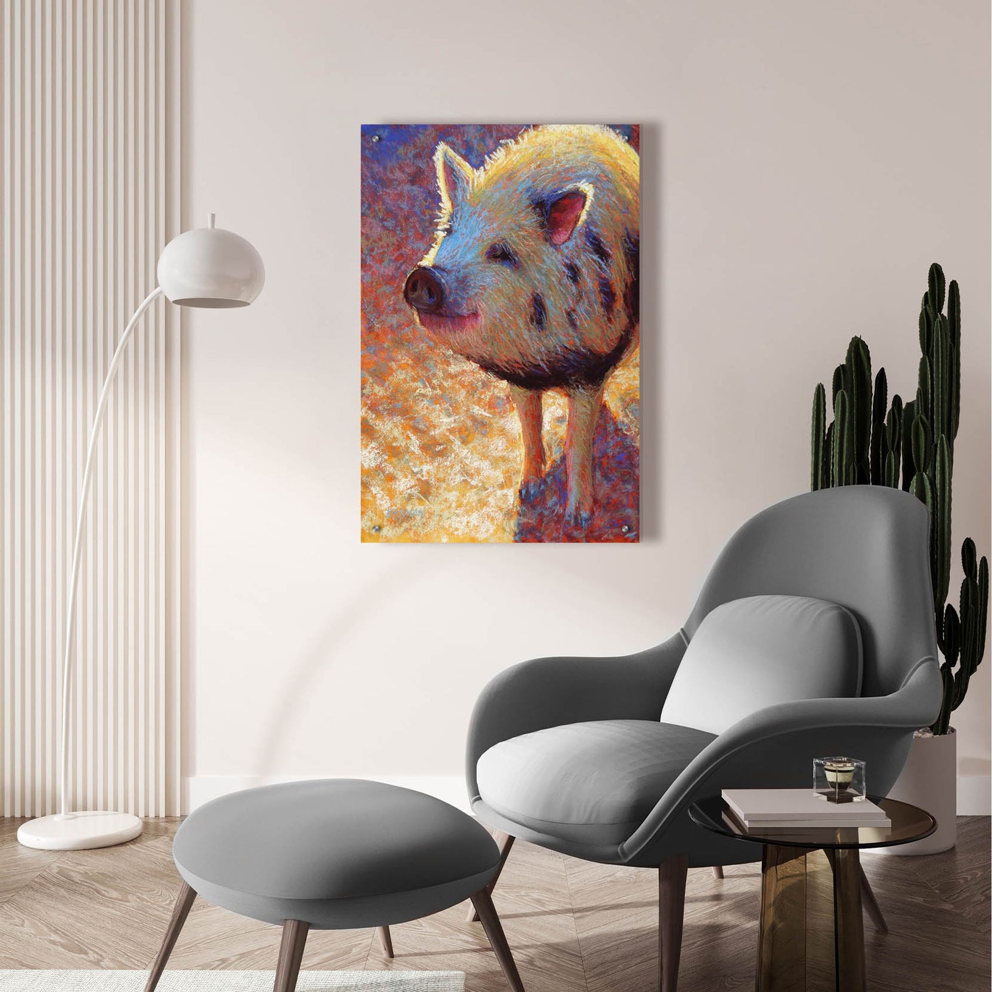 Epic Art 'Puffy Pig 2 by Rita Kirkman, Acrylic Glass Wall Art,24x36