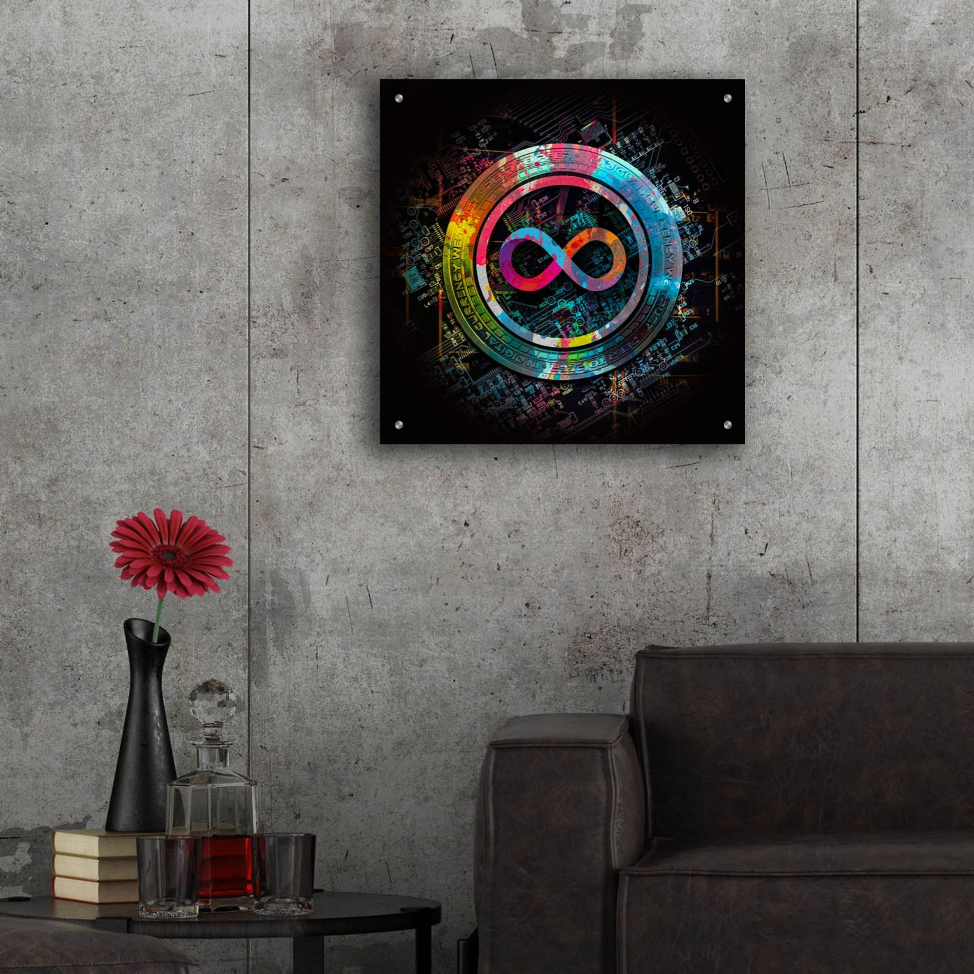 Epic Art 'Icp Crypto Power by Epic Portfolio, Acrylic Glass Wall Art,24x24