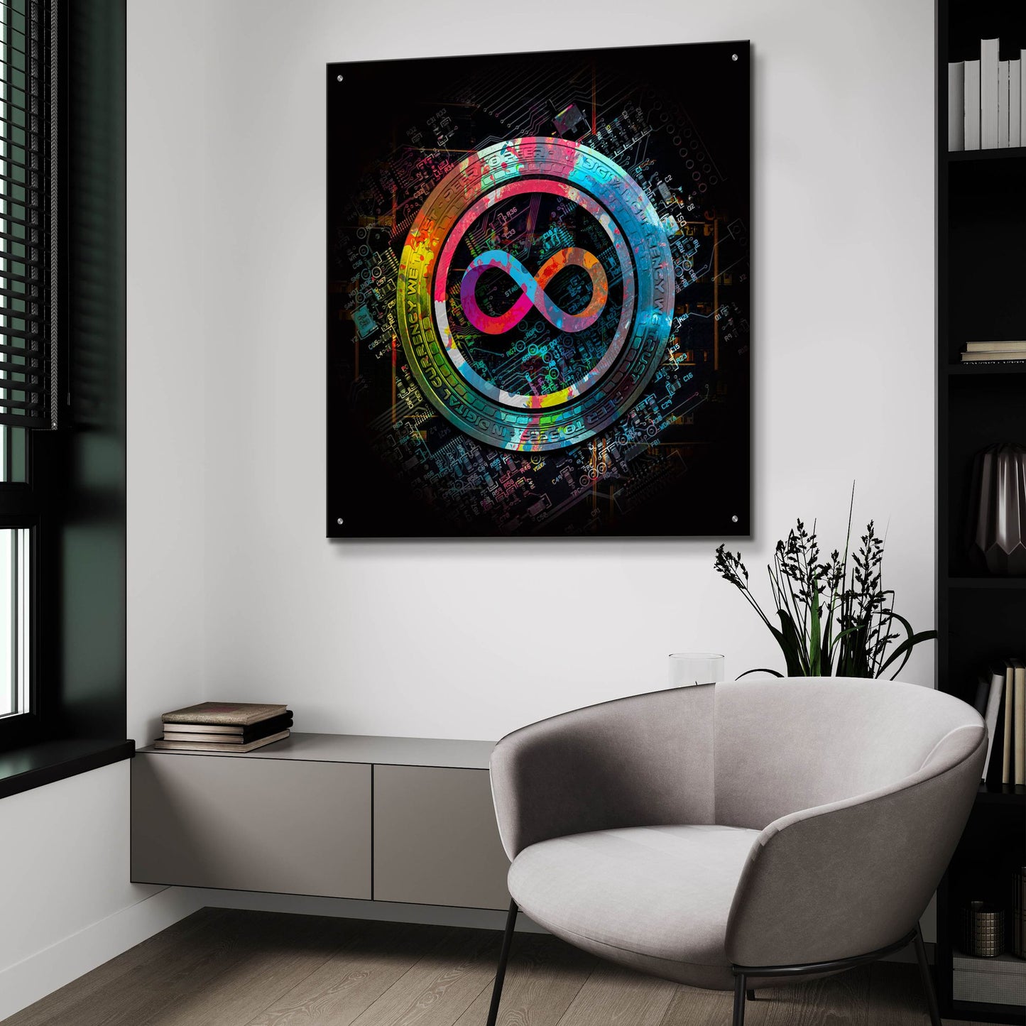 Epic Art 'Icp Crypto Power by Epic Portfolio, Acrylic Glass Wall Art,36x36