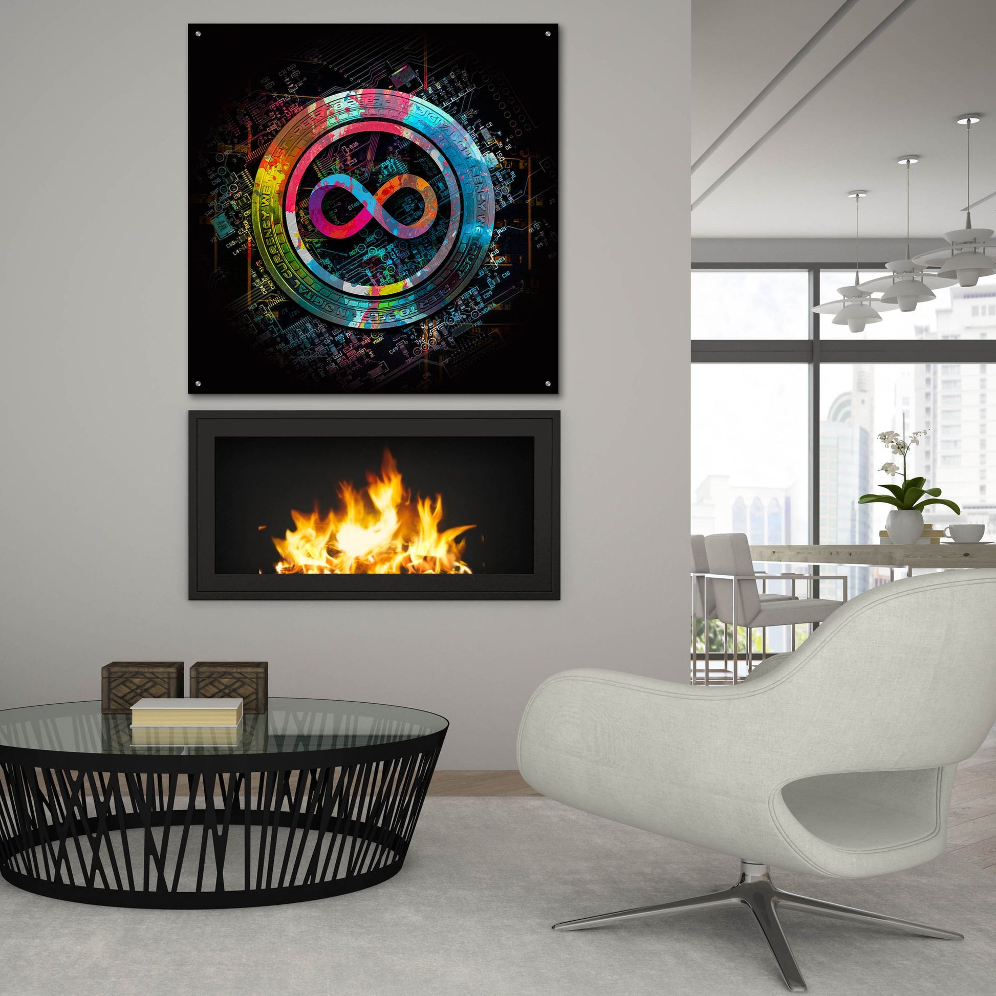 Epic Art 'Icp Crypto Power by Epic Portfolio, Acrylic Glass Wall Art,36x36