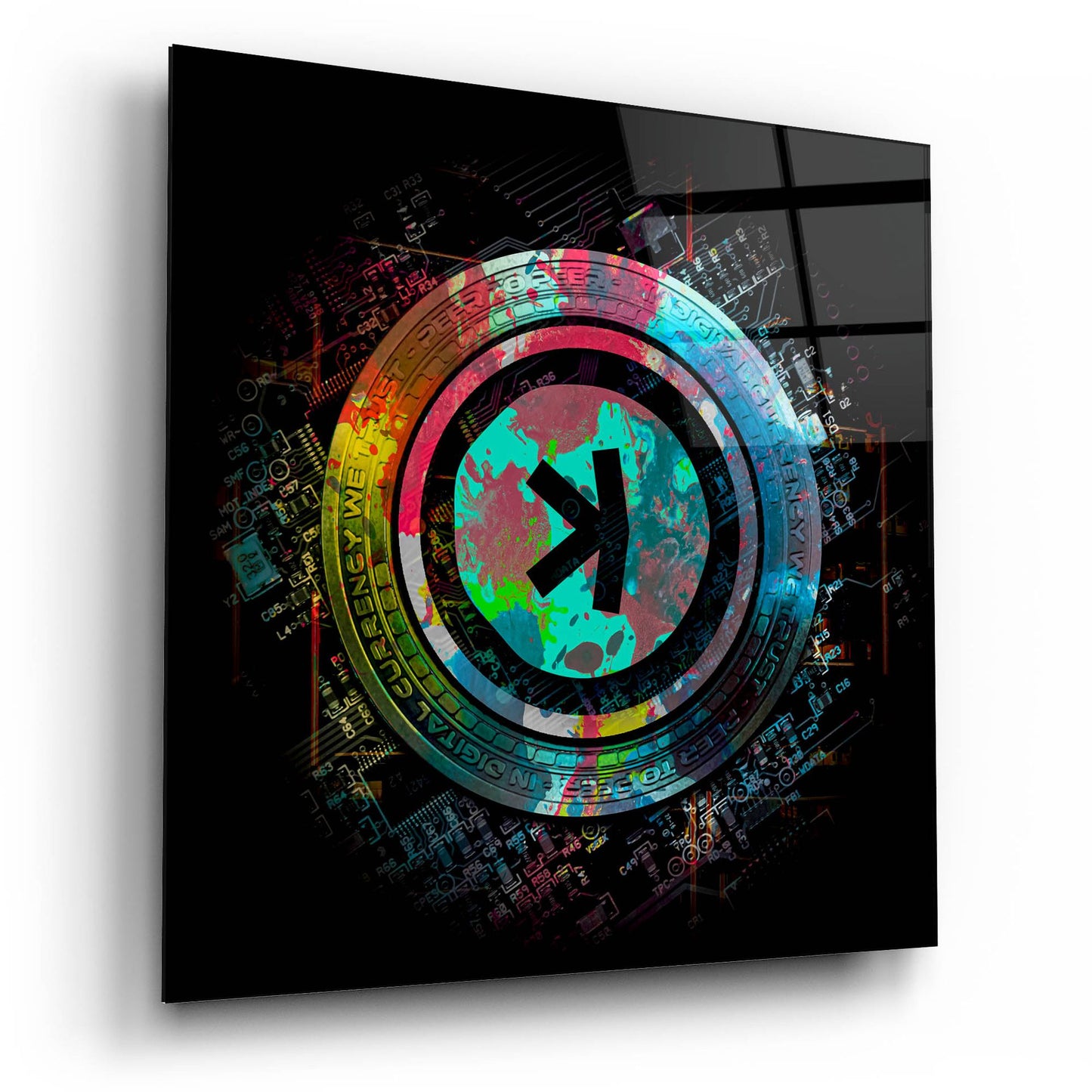 Epic Art 'Kaspa Crypto Power by Epic Portfolio, Acrylic Glass Wall Art,12x12