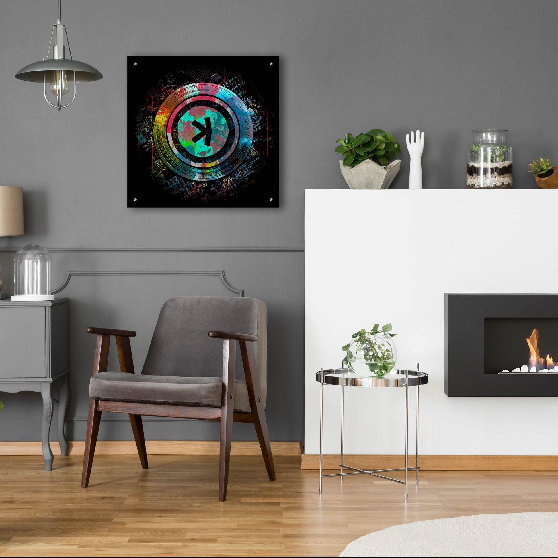 Epic Art 'Kaspa Crypto Power by Epic Portfolio, Acrylic Glass Wall Art,24x24