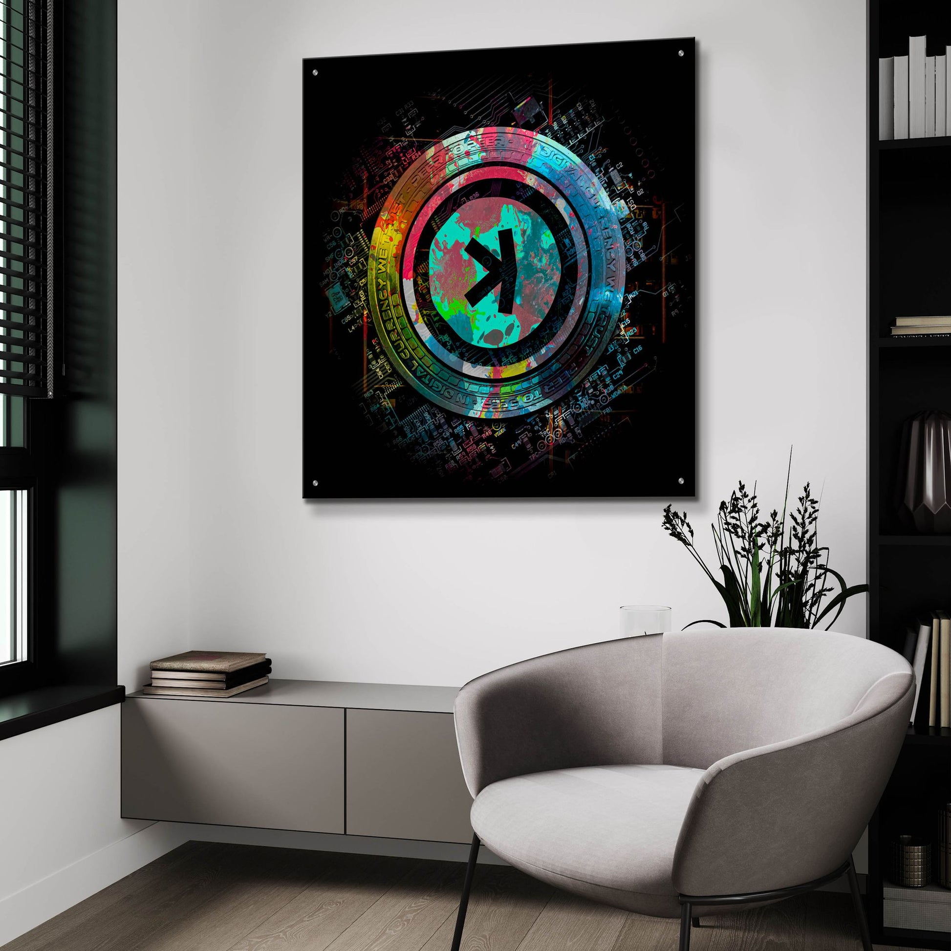 Epic Art 'Kaspa Crypto Power by Epic Portfolio, Acrylic Glass Wall Art,36x36