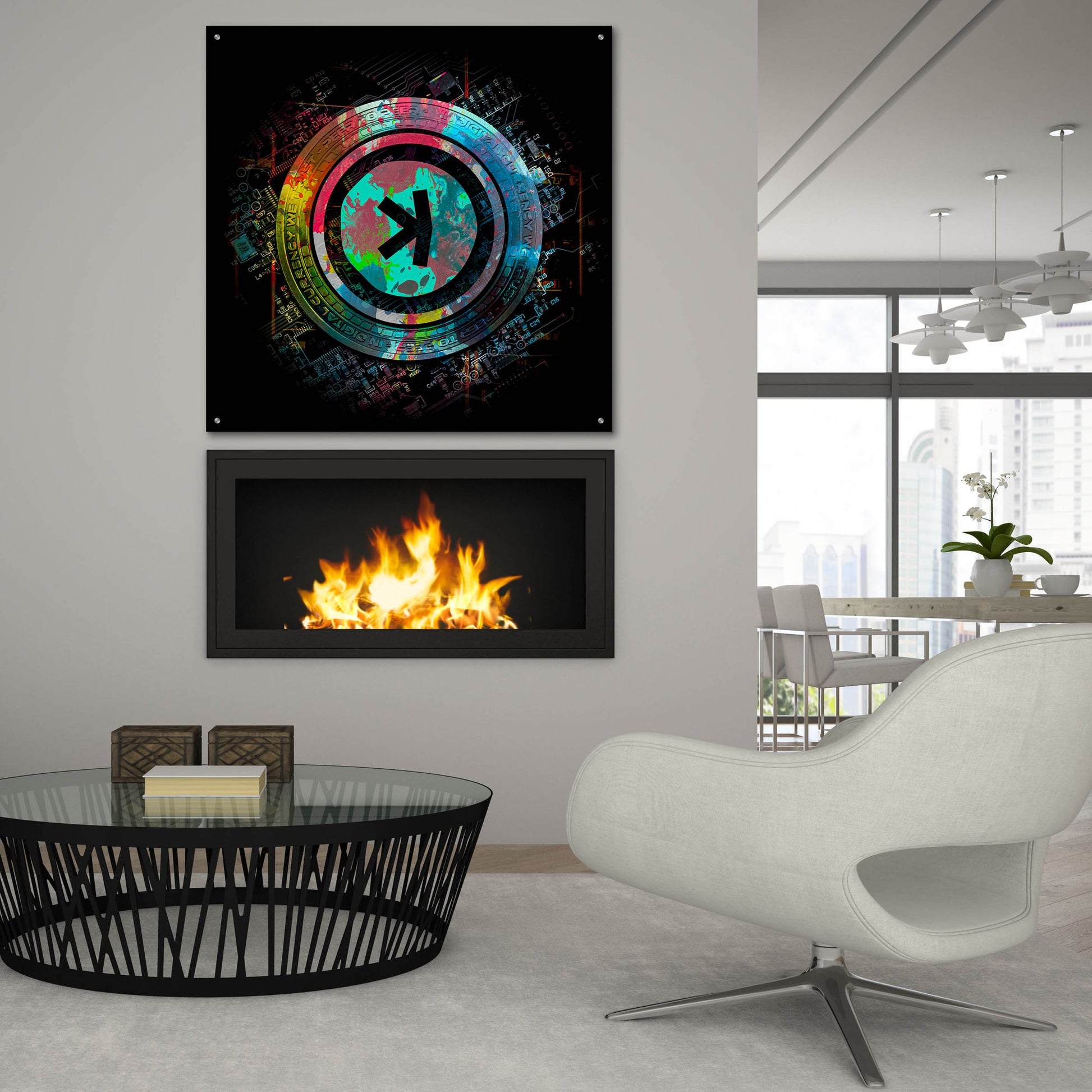 Epic Art 'Kaspa Crypto Power by Epic Portfolio, Acrylic Glass Wall Art,36x36