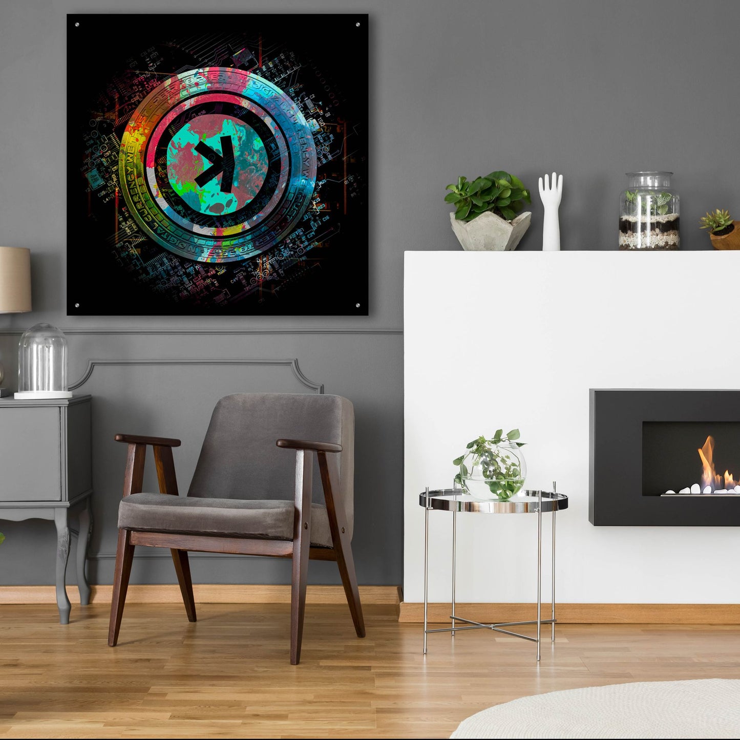 Epic Art 'Kaspa Crypto Power by Epic Portfolio, Acrylic Glass Wall Art,36x36