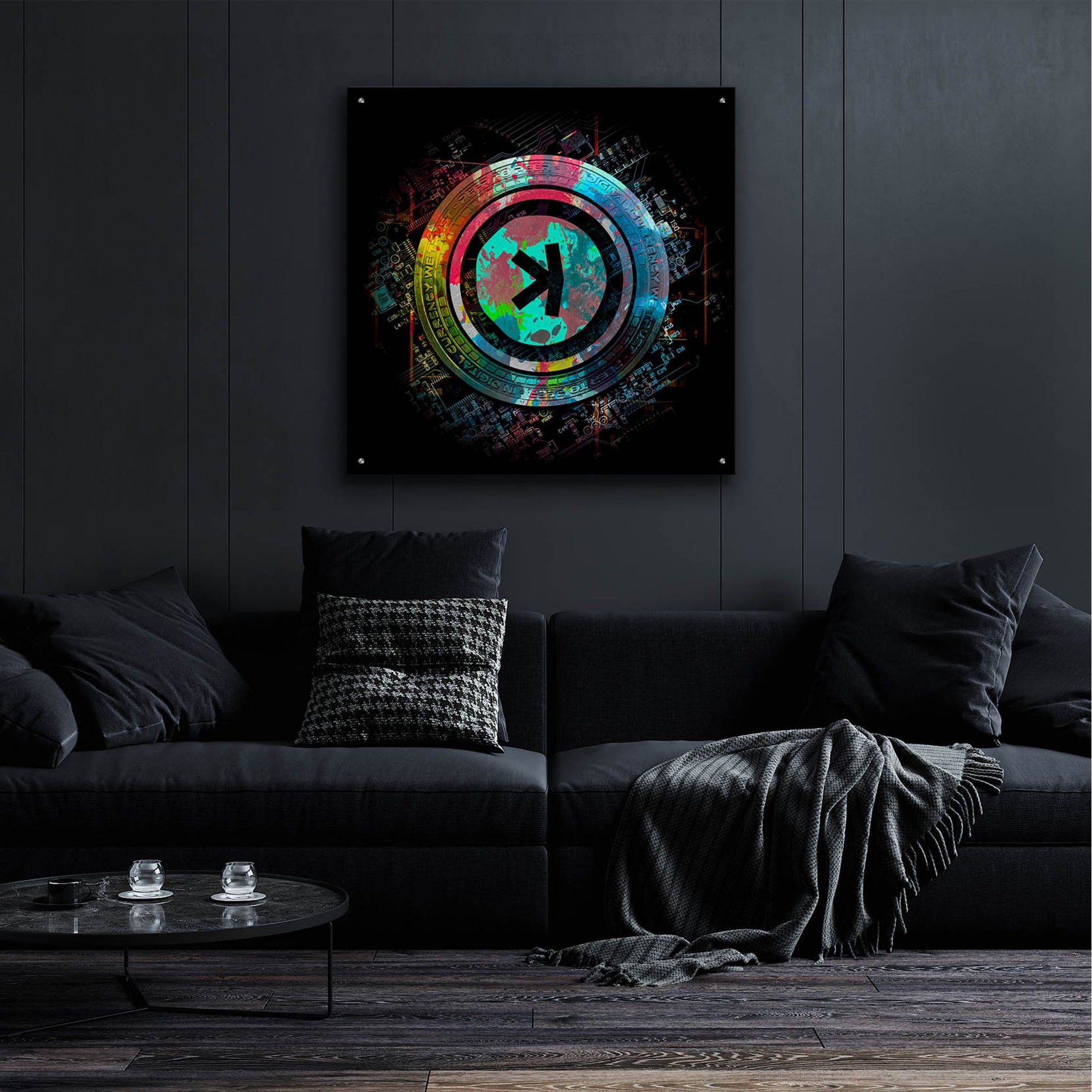 Epic Art 'Kaspa Crypto Power by Epic Portfolio, Acrylic Glass Wall Art,36x36